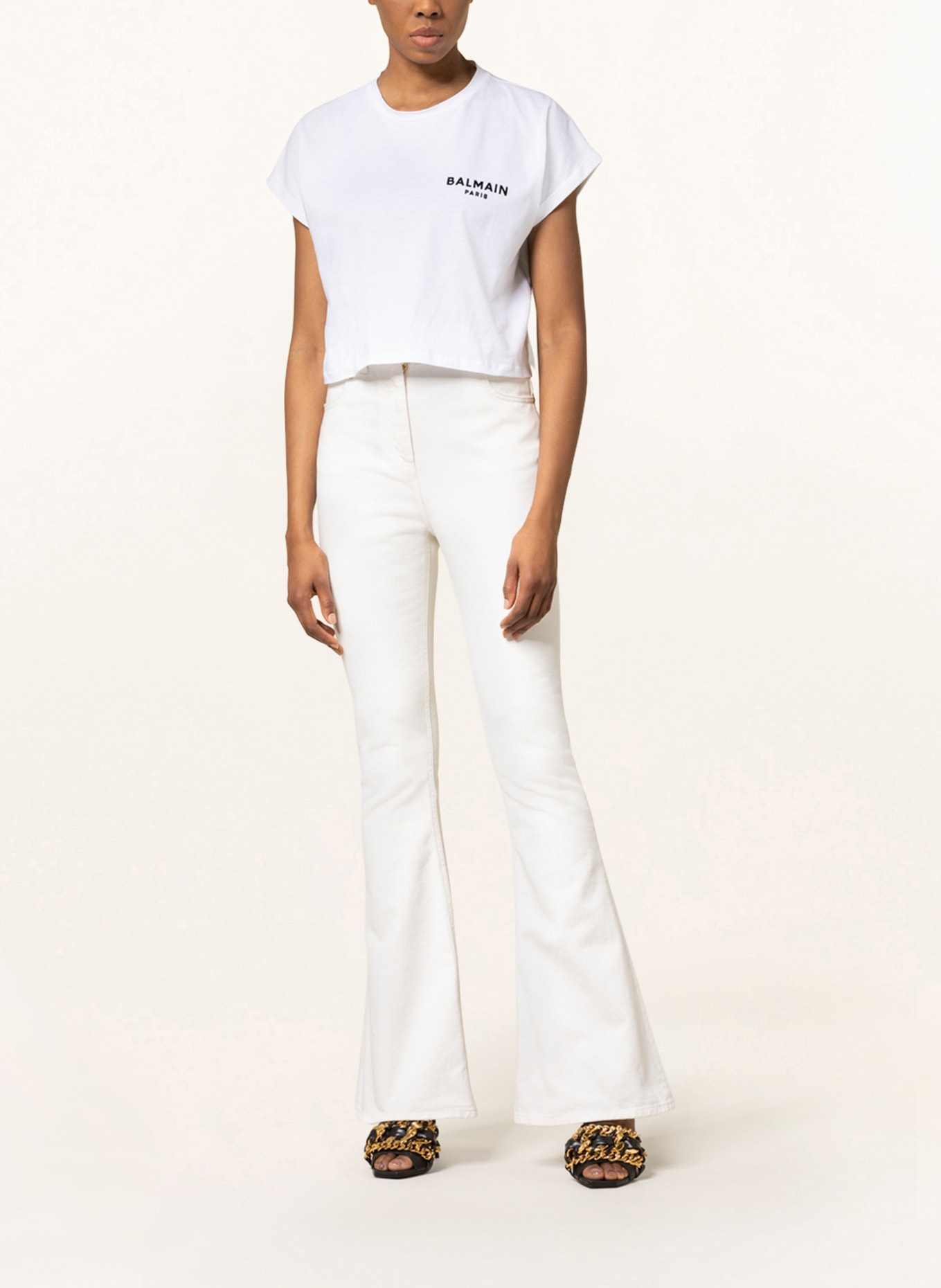 BALMAIN Cropped shirt, Color: WHITE (Image 2)