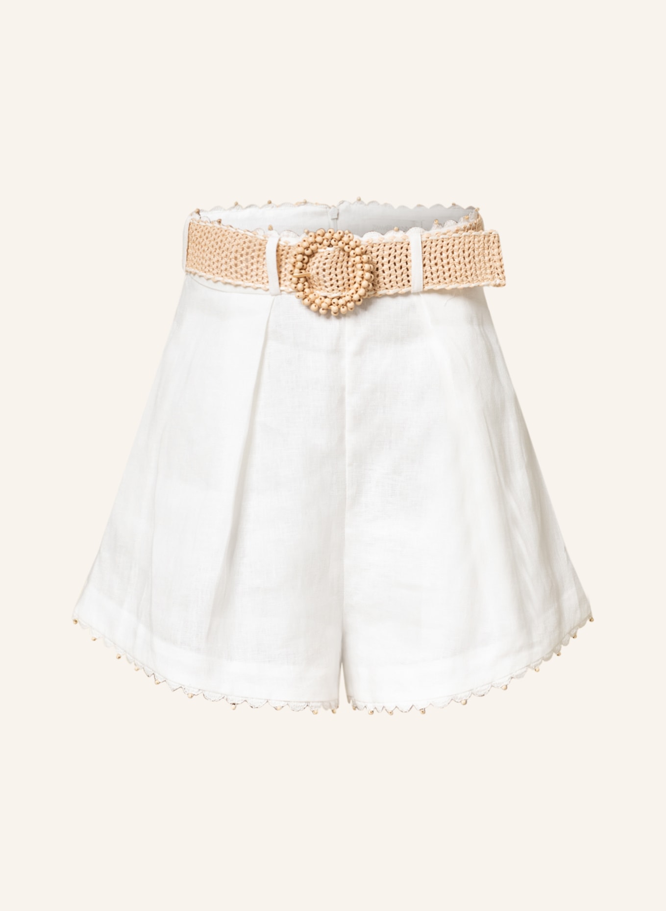 ZIMMERMANN Linen shorts TIGGY, Color: WHITE (Image 1)