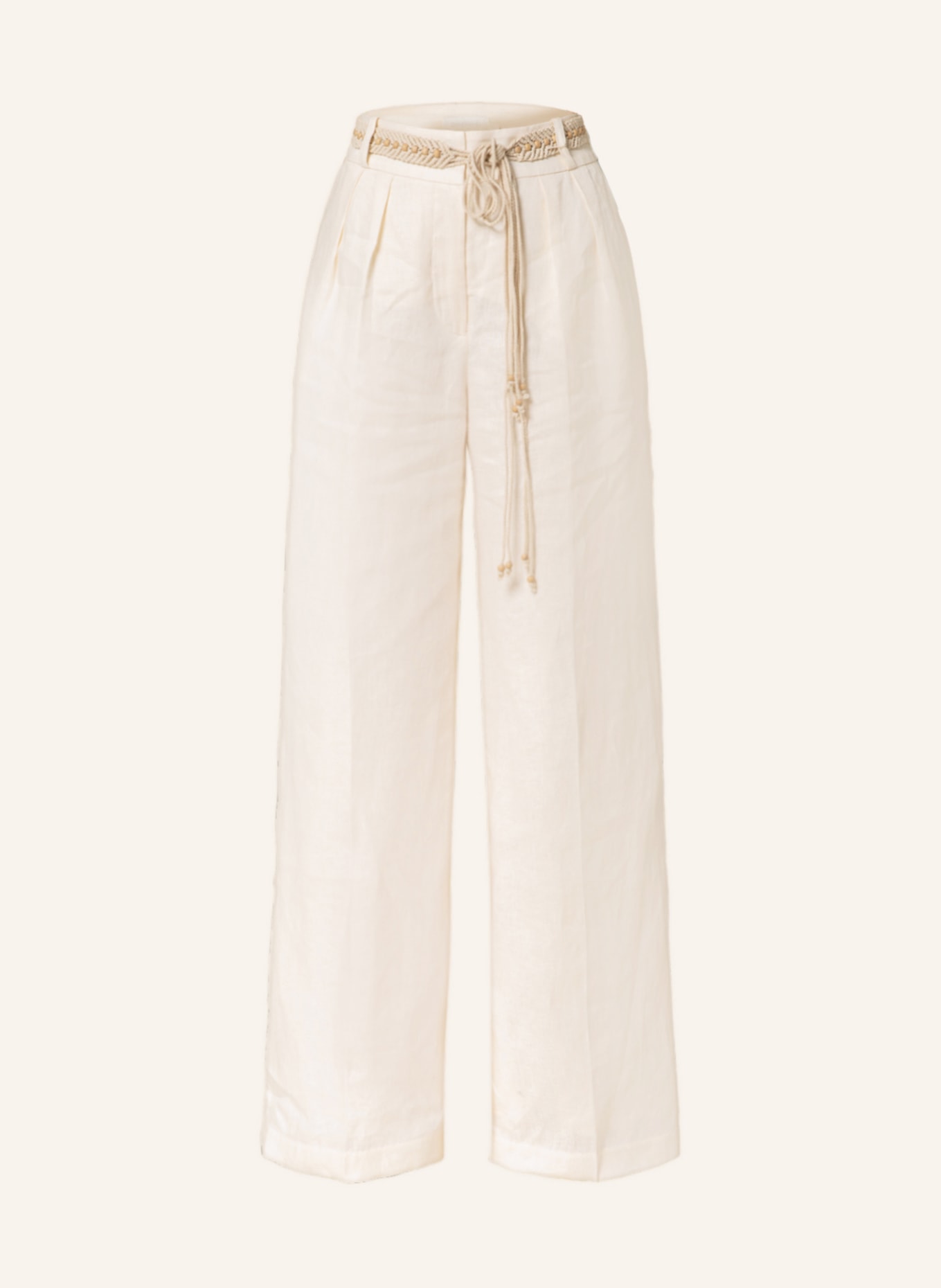 ZIMMERMANN Wide leg trousers made of linen, Color: LIGHT BROWN (Image 1)
