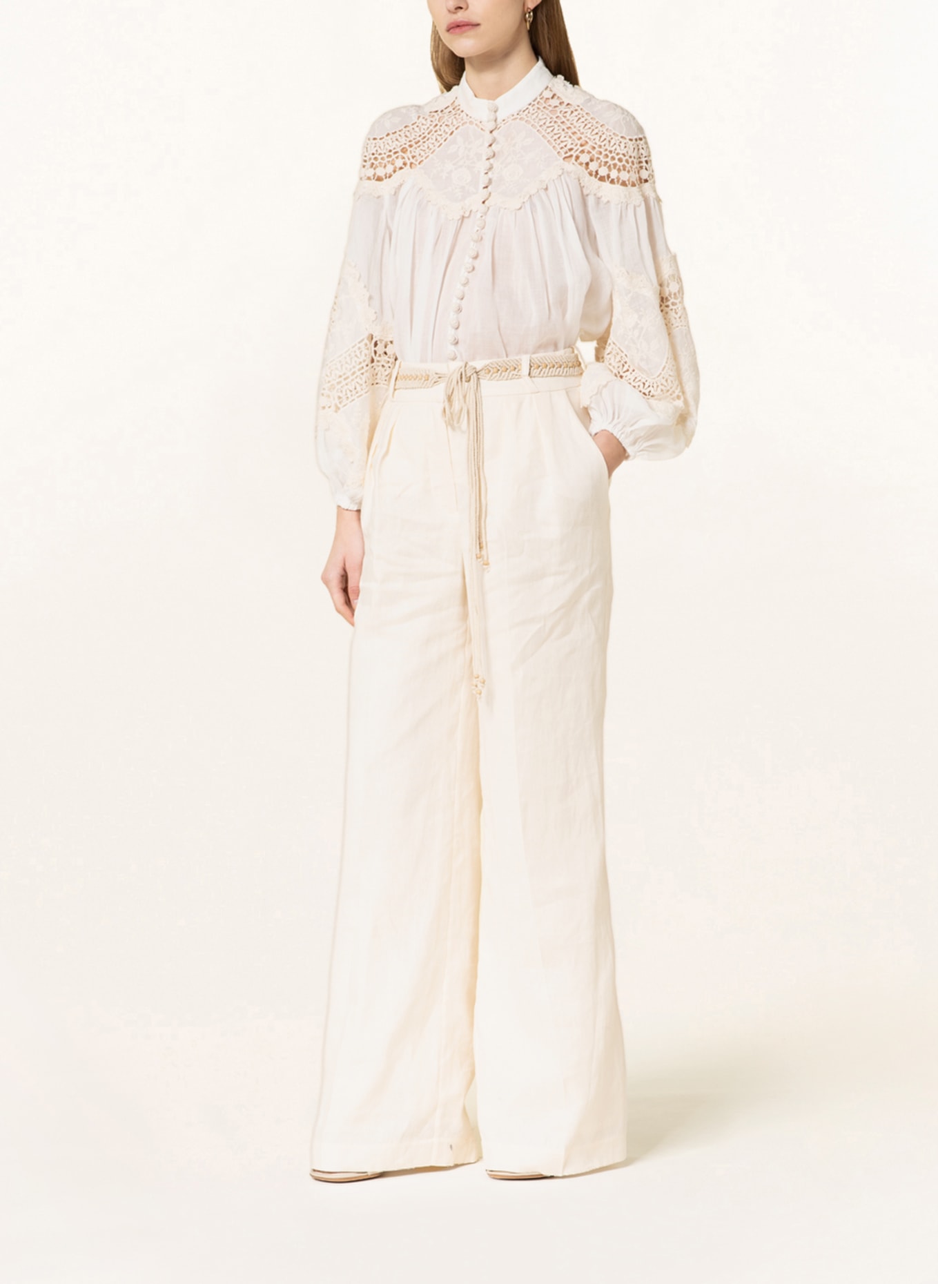 ZIMMERMANN Wide leg trousers made of linen, Color: LIGHT BROWN (Image 2)