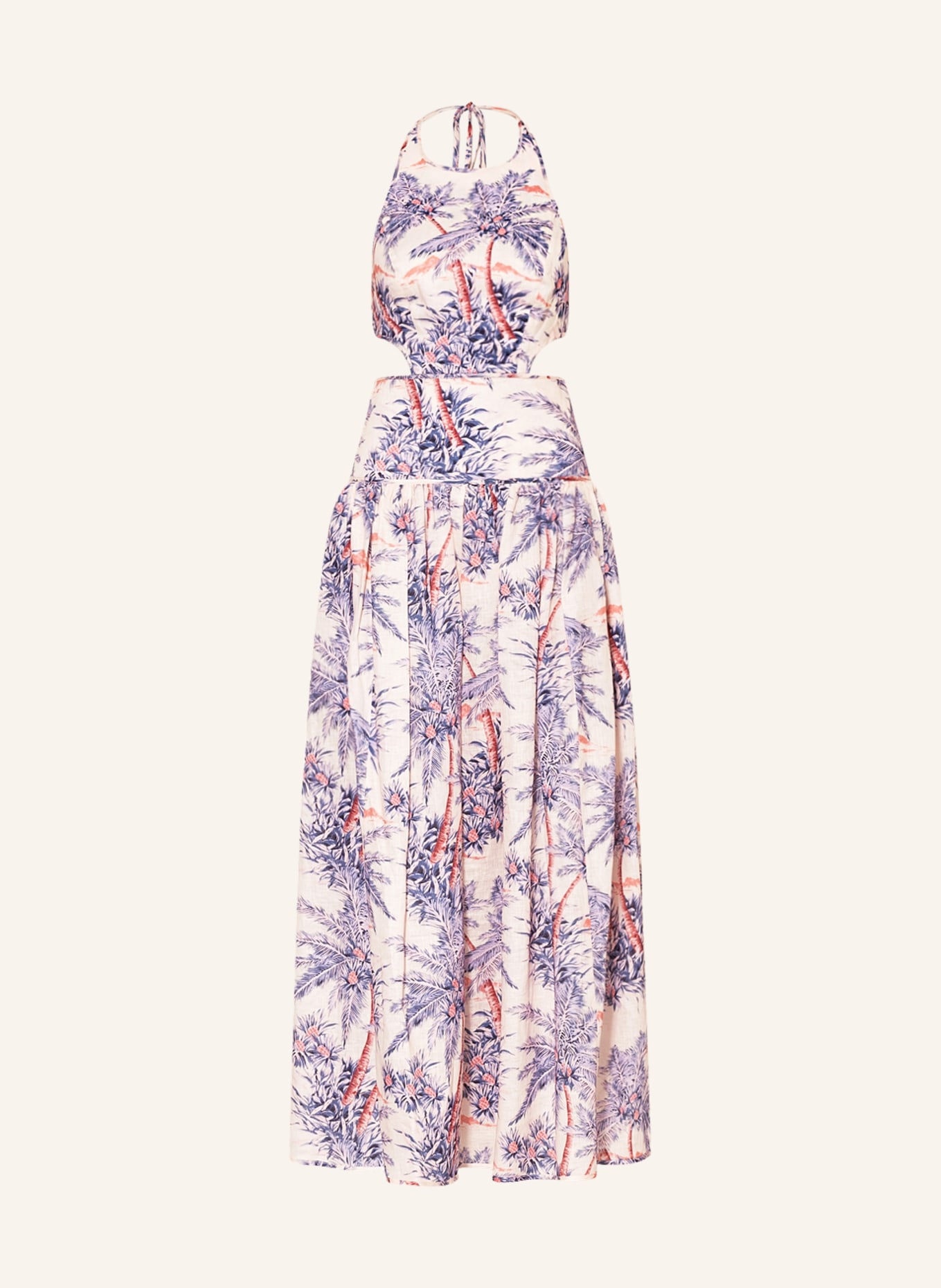 ZIMMERMANN Linen dress CIRA HALTER, Color: LIGHT PINK/ PURPLE/ ROSE (Image 1)