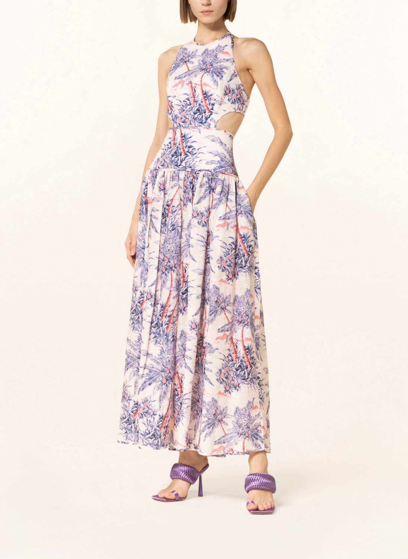ZIMMERMANN Linen dress CIRA HALTER, Color: LIGHT PINK/ PURPLE/ ROSE (Image 2)
