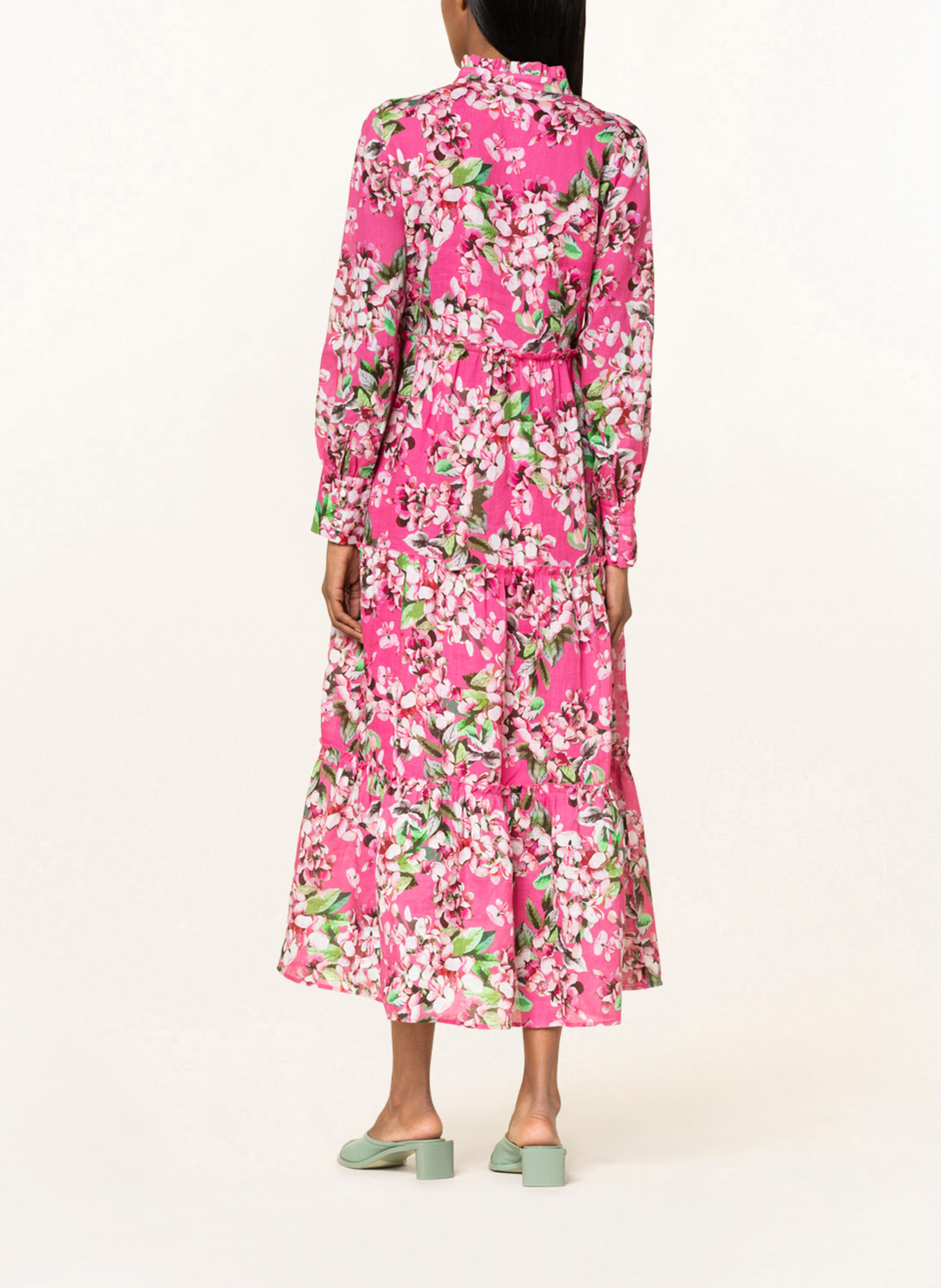 MRS & HUGS Linen dress, Color: PINK/ GREEN/ PINK (Image 3)