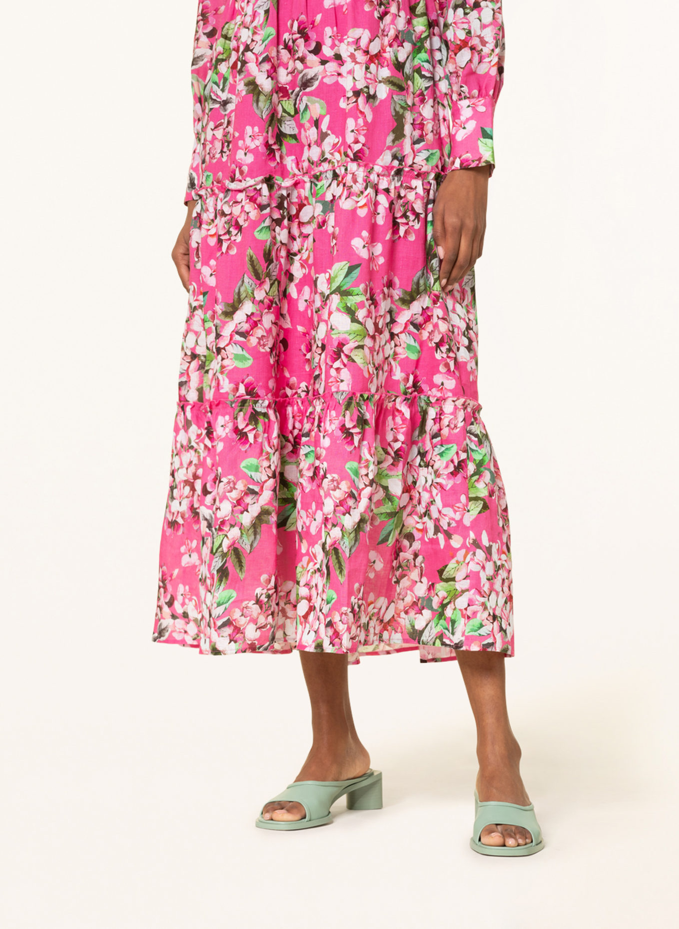 MRS & HUGS Linen dress, Color: PINK/ GREEN/ PINK (Image 4)