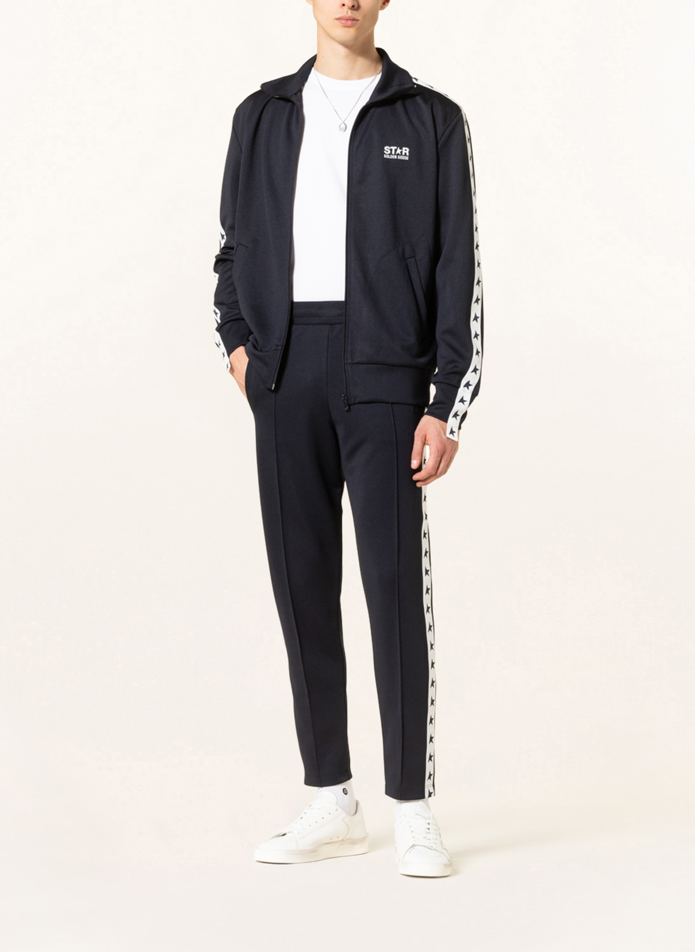 GOLDEN GOOSE Track pants with tuxedo stripes , Color: DARK BLUE (Image 2)