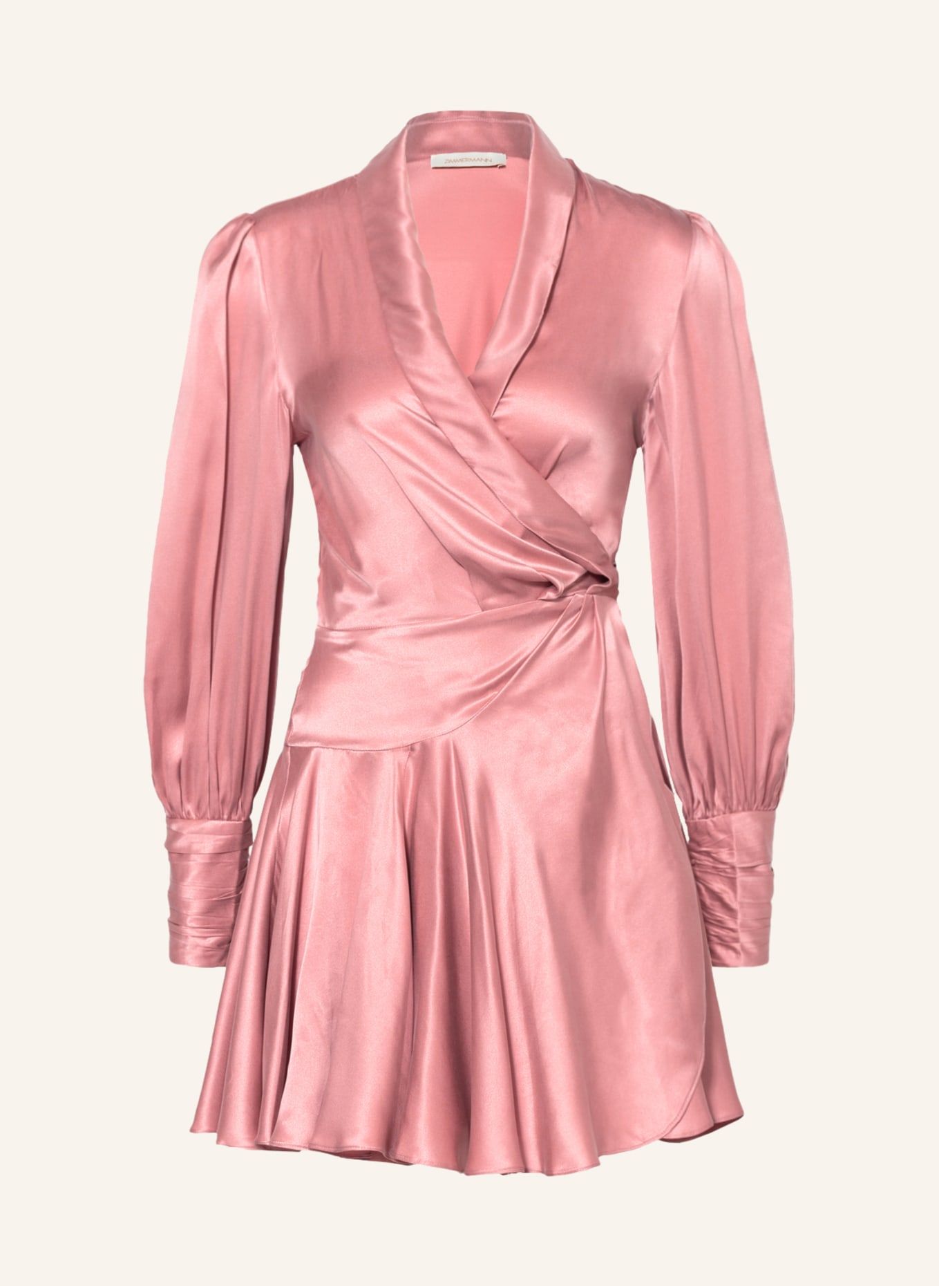 ZIMMERMANN Sukienka satynowa HIGH TIDE z jedwabiu w stylu kopertowym , Kolor: RÓŻOWY (Obrazek 1)