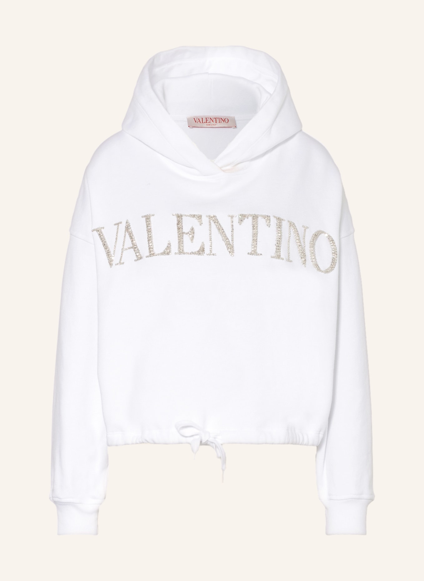 VALENTINO Hoodie with decorative gems , Color: WHITE (Image 1)