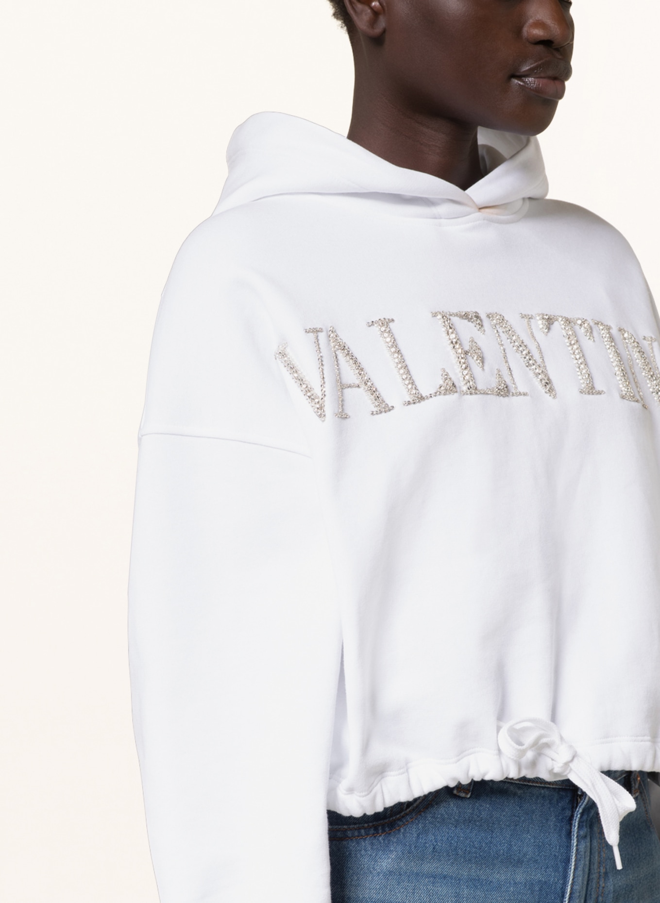 VALENTINO Hoodie with decorative gems , Color: WHITE (Image 5)
