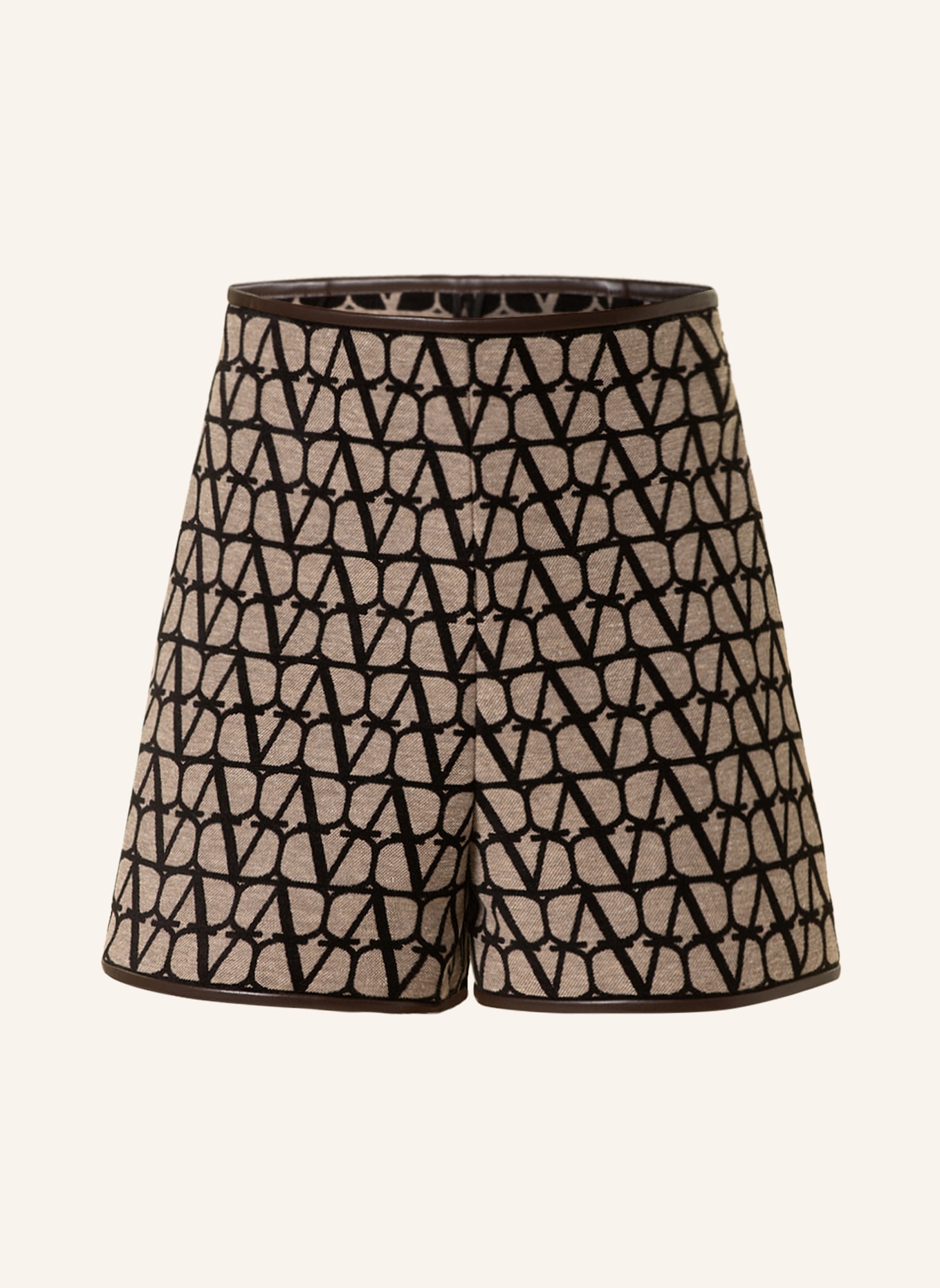 VALENTINO Jacquard shorts, Color: BEIGE/ DARK BROWN/ BLACK (Image 1)