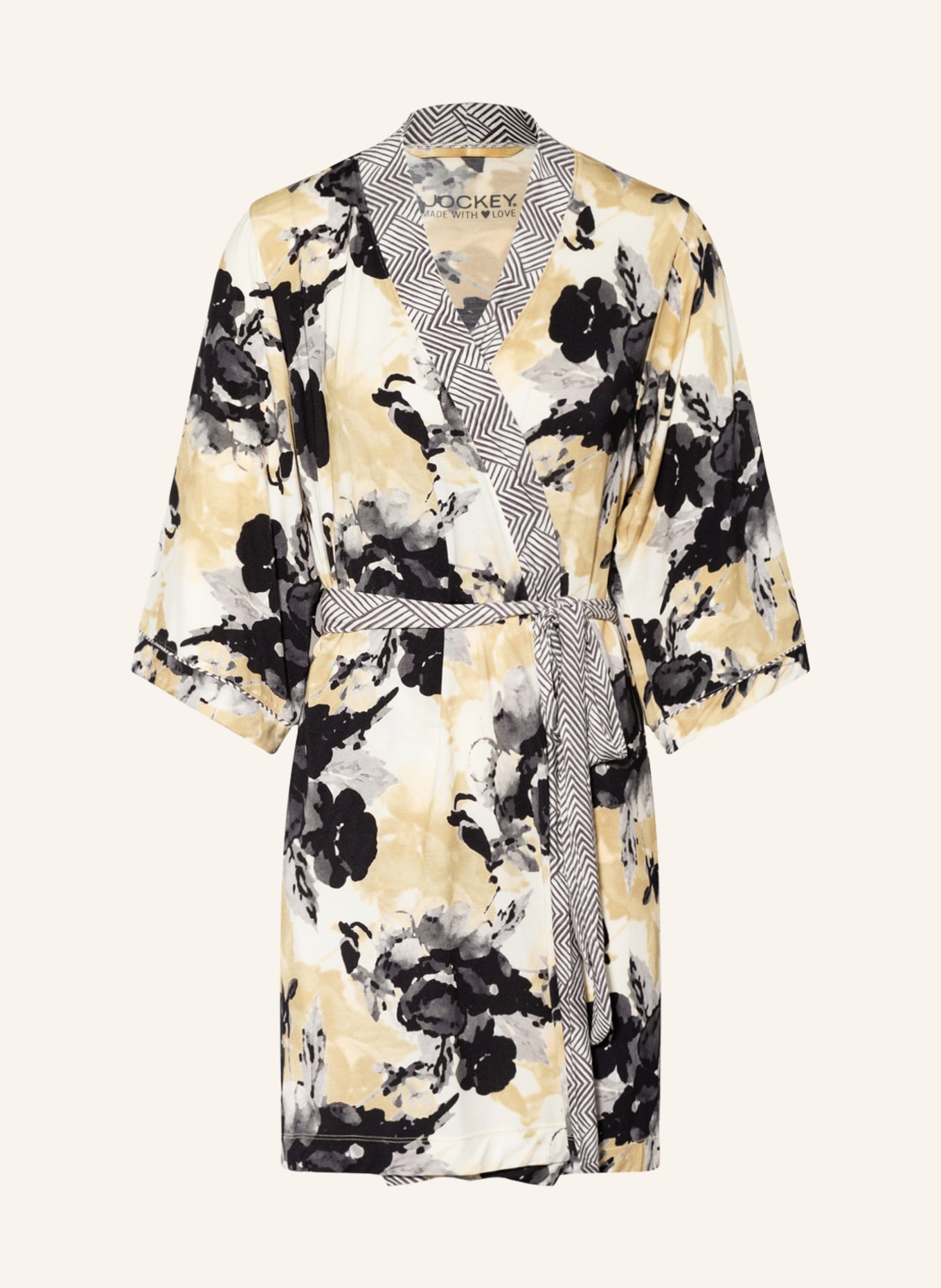 JOCKEY Damen-Kimono RELAXED LOUNGE, Farbe: SCHWARZ/ GRAU/ GELB (Bild 1)