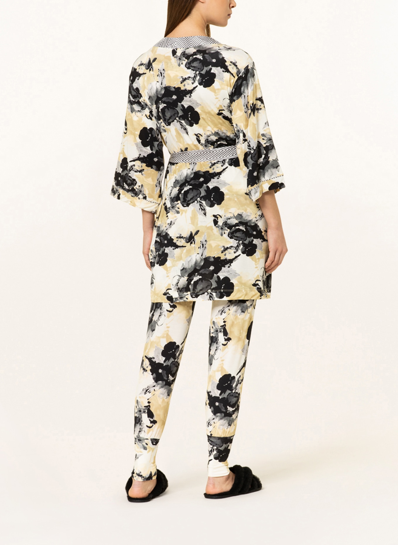 JOCKEY Damen-Kimono RELAXED LOUNGE, Farbe: SCHWARZ/ GRAU/ GELB (Bild 3)