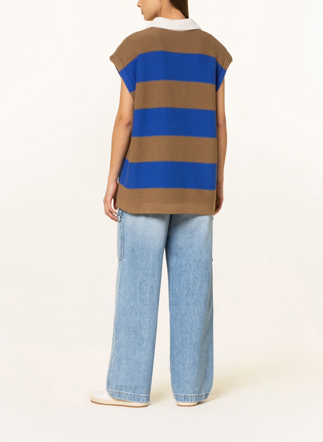 CLOSED Sweater vest, Color: BLUE/ LIGHT BROWN (Image 3)