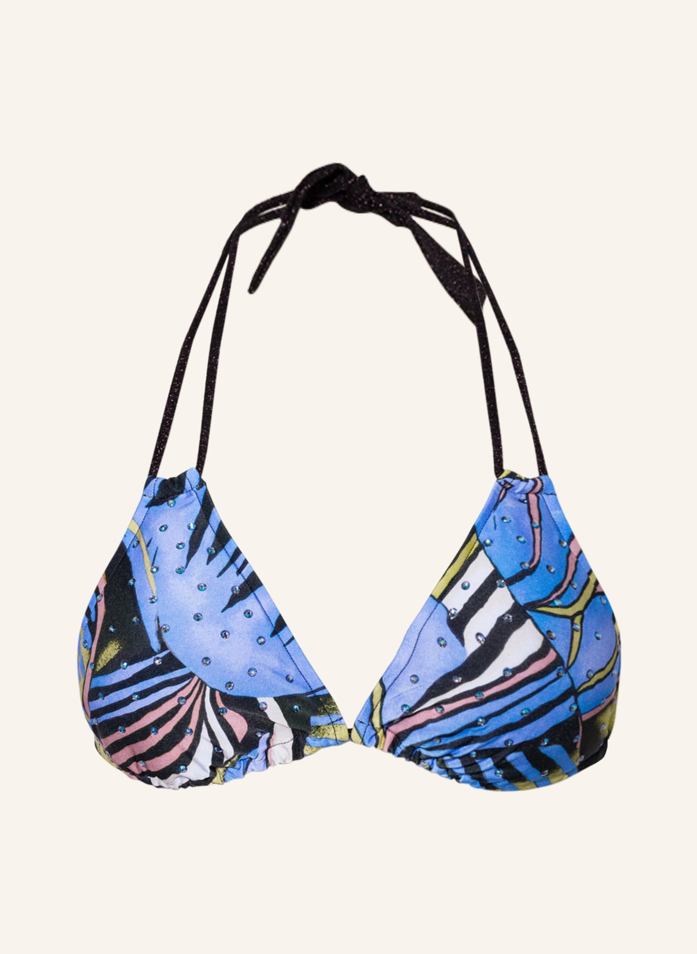 ANDRES SARDA Góra od bikini trójkątnego MAHONY z ozdobnymi kamykami, Kolor: BLADORÓŻOWY (Obrazek 1)