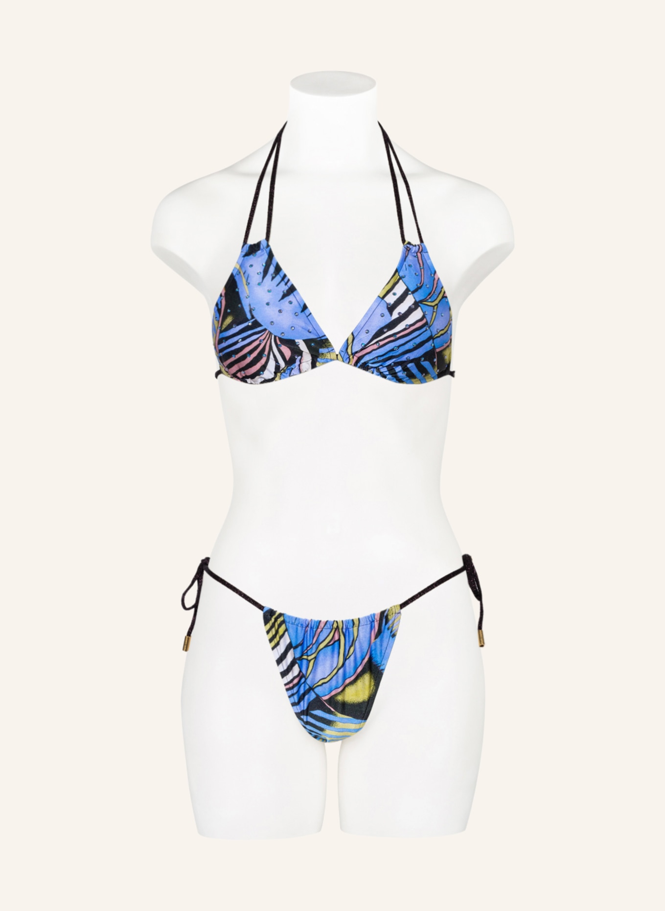 ANDRES SARDA Triangle bikini top MAHONY with decorative gems, Color: ROSE (Image 2)