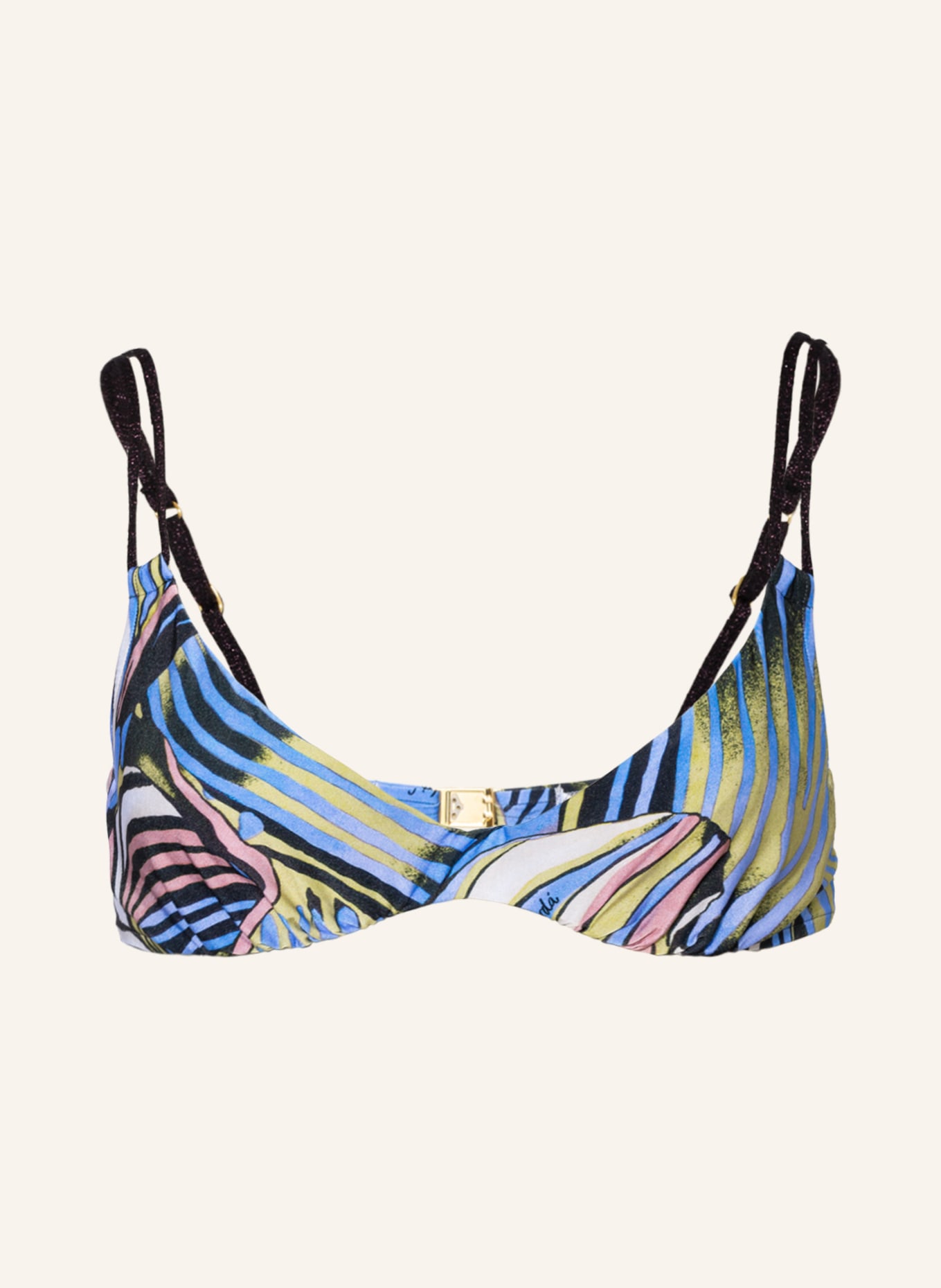 ANDRES SARDA Underwired bikini top MAHONY , Color: LIGHT BLUE/ YELLOW/ BLACK (Image 1)