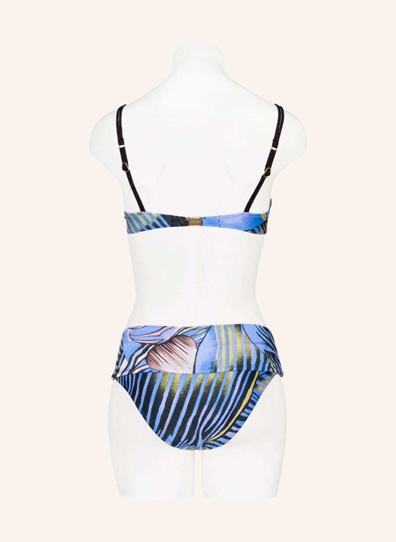 ANDRES SARDA Underwired bikini top MAHONY , Color: LIGHT BLUE/ YELLOW/ BLACK (Image 3)