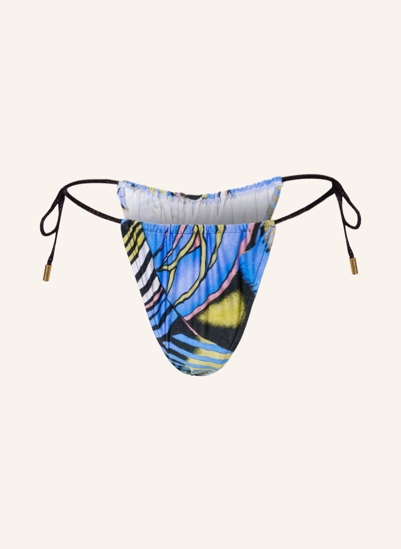 ANDRES SARDA Triangle bikini bottoms MAHONY , Color: LIGHT BLUE/ YELLOW/ BLACK (Image 1)