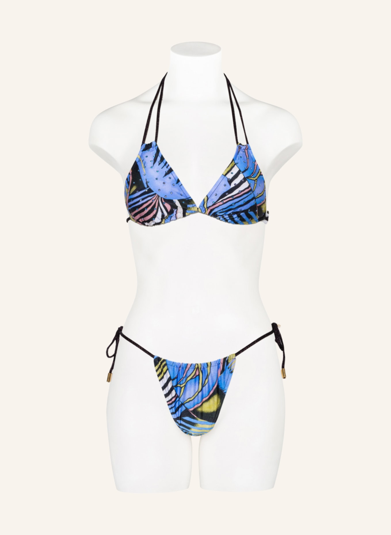 ANDRES SARDA Triangle bikini bottoms MAHONY , Color: LIGHT BLUE/ YELLOW/ BLACK (Image 2)