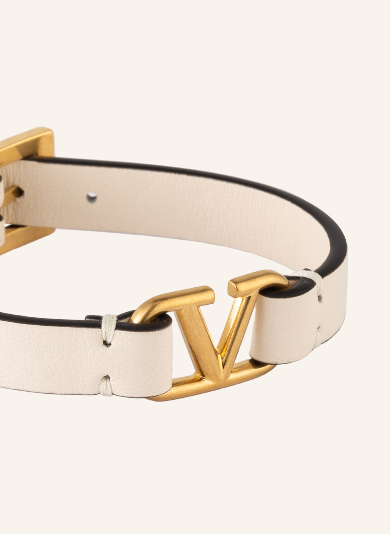 VALENTINO GARAVANI Leather bracelet VLOGO SIGNATURE, Color: GOLD/ WHITE (Image 2)