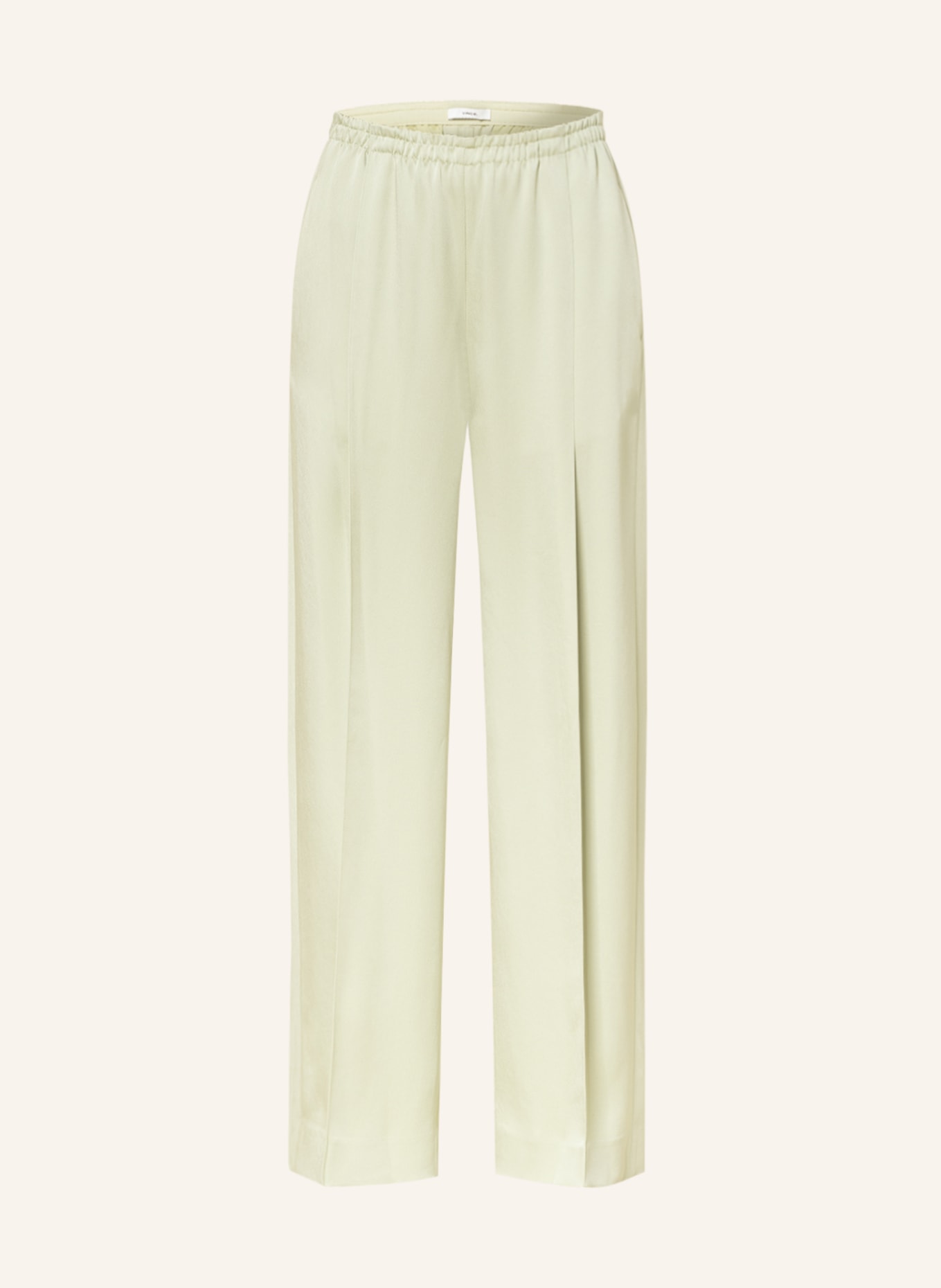 VINCE Wide leg trousers in satin, Color: LIGHT GREEN (Image 1)