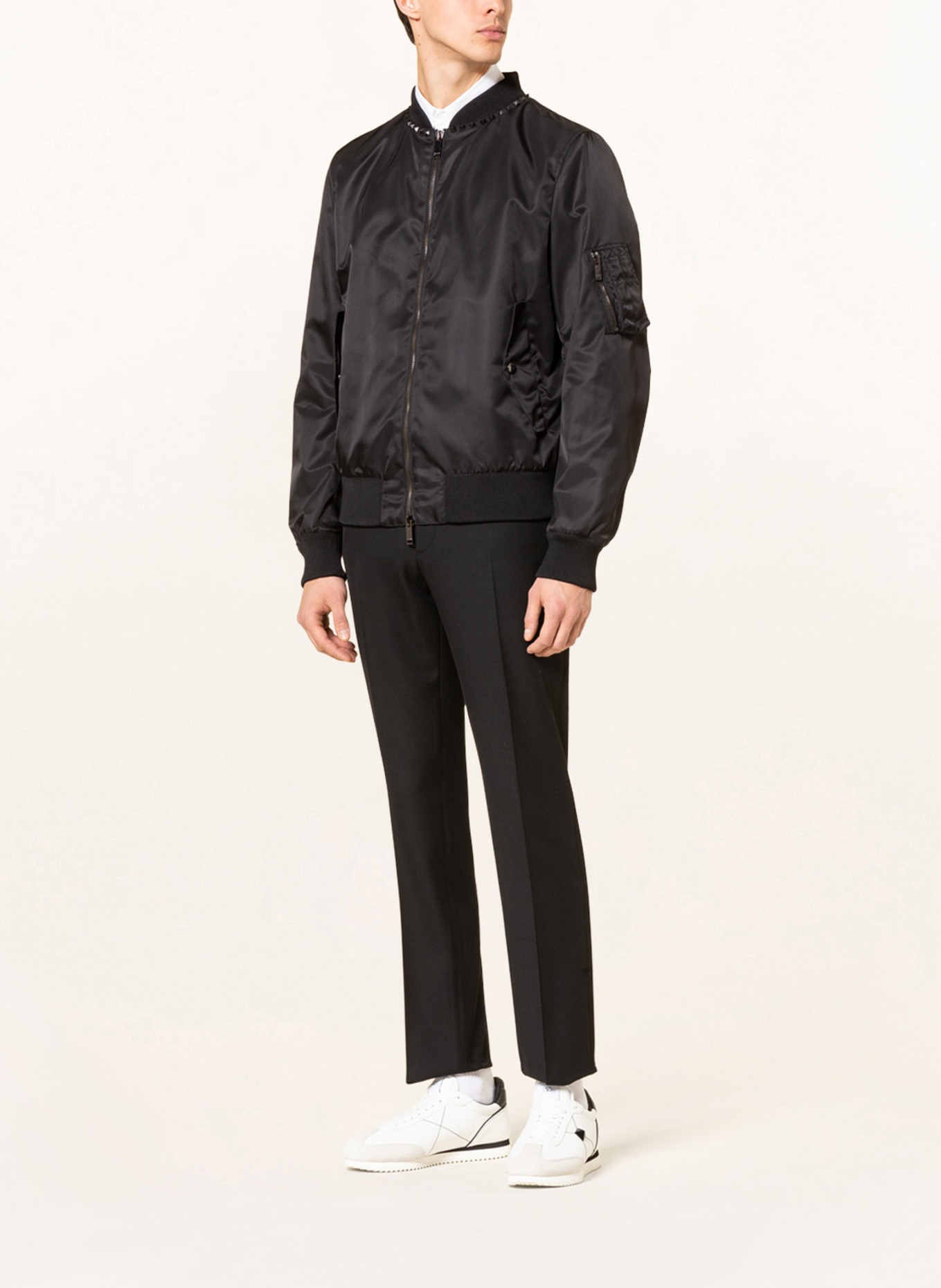 VALENTINO Bomber jacket with rivets , Color: BLACK (Image 2)