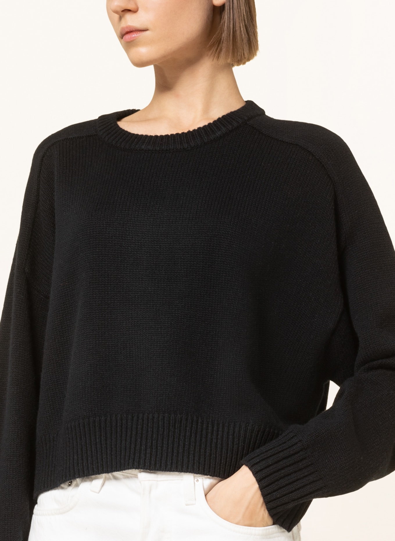 LOULOU STUDIO Oversized sweater BRUZZI, Color: BLACK (Image 4)