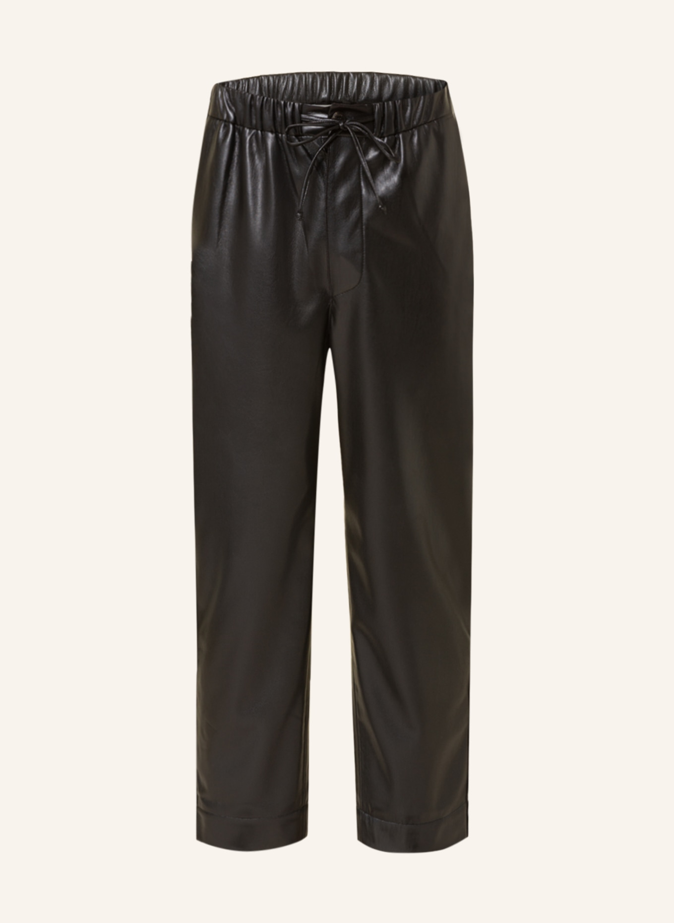 Nanushka Kalhoty JAIN Regular Fit s koženým vzhledem, Barva: ČERNÁ (Obrázek 1)