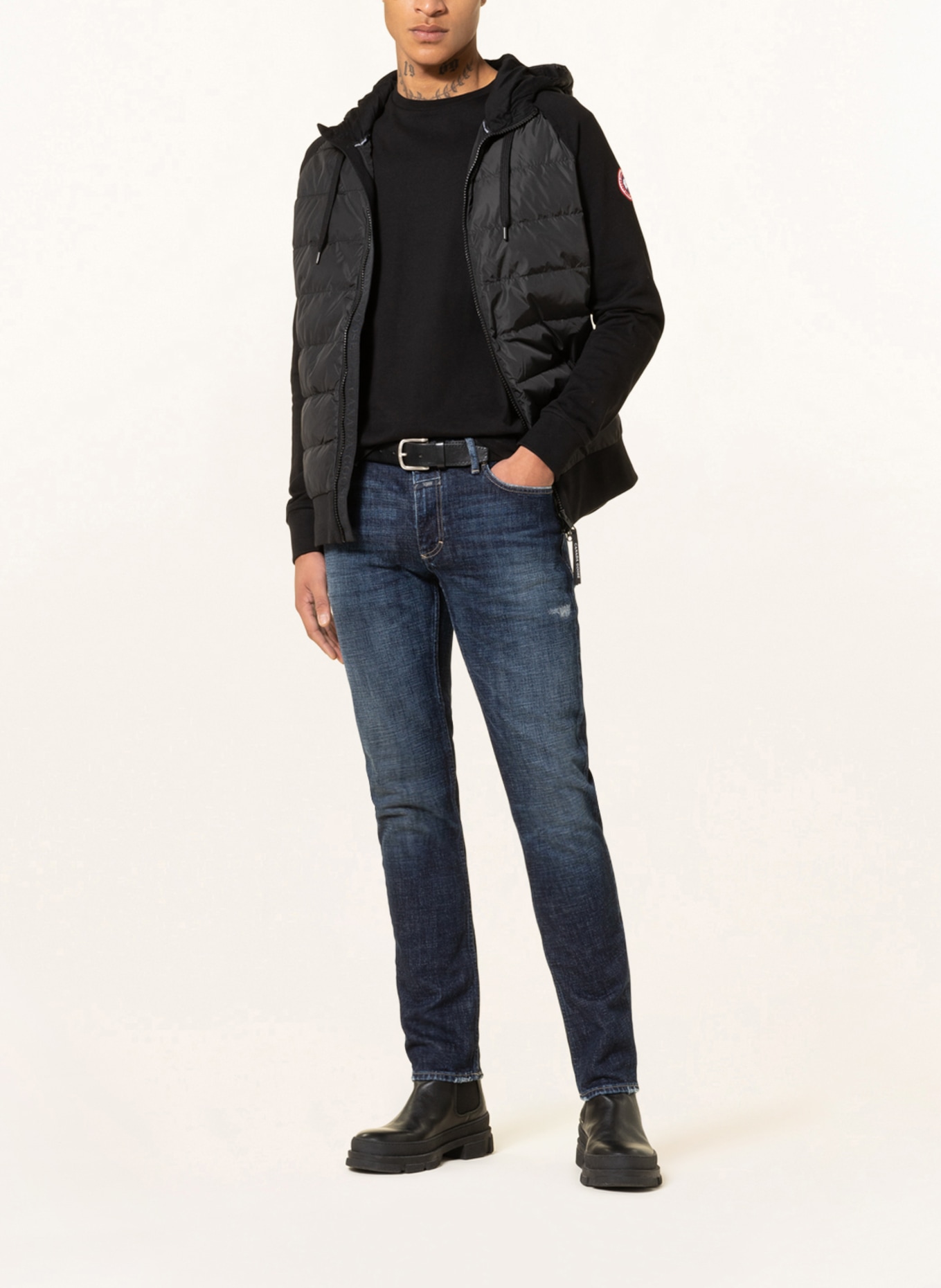 CANADA GOOSE Bluza rozpinana HYBRIDGE HURON z mieszanki materiałów: CZARNY