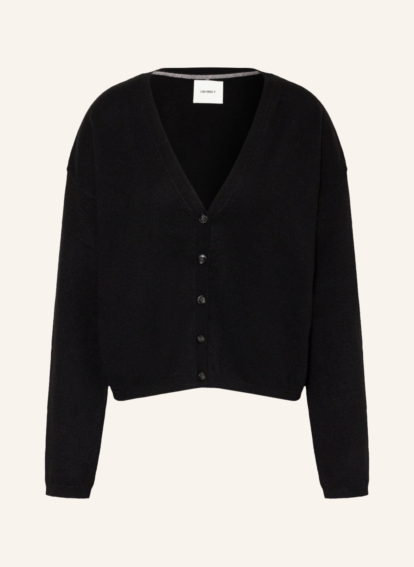 LISA YANG Cardigan ABBY in cashmere, Color: BLACK (Image 1)