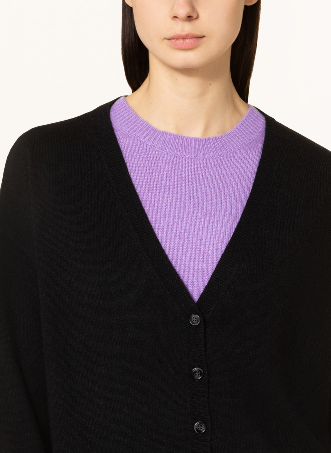 LISA YANG Cardigan ABBY in cashmere, Color: BLACK (Image 4)