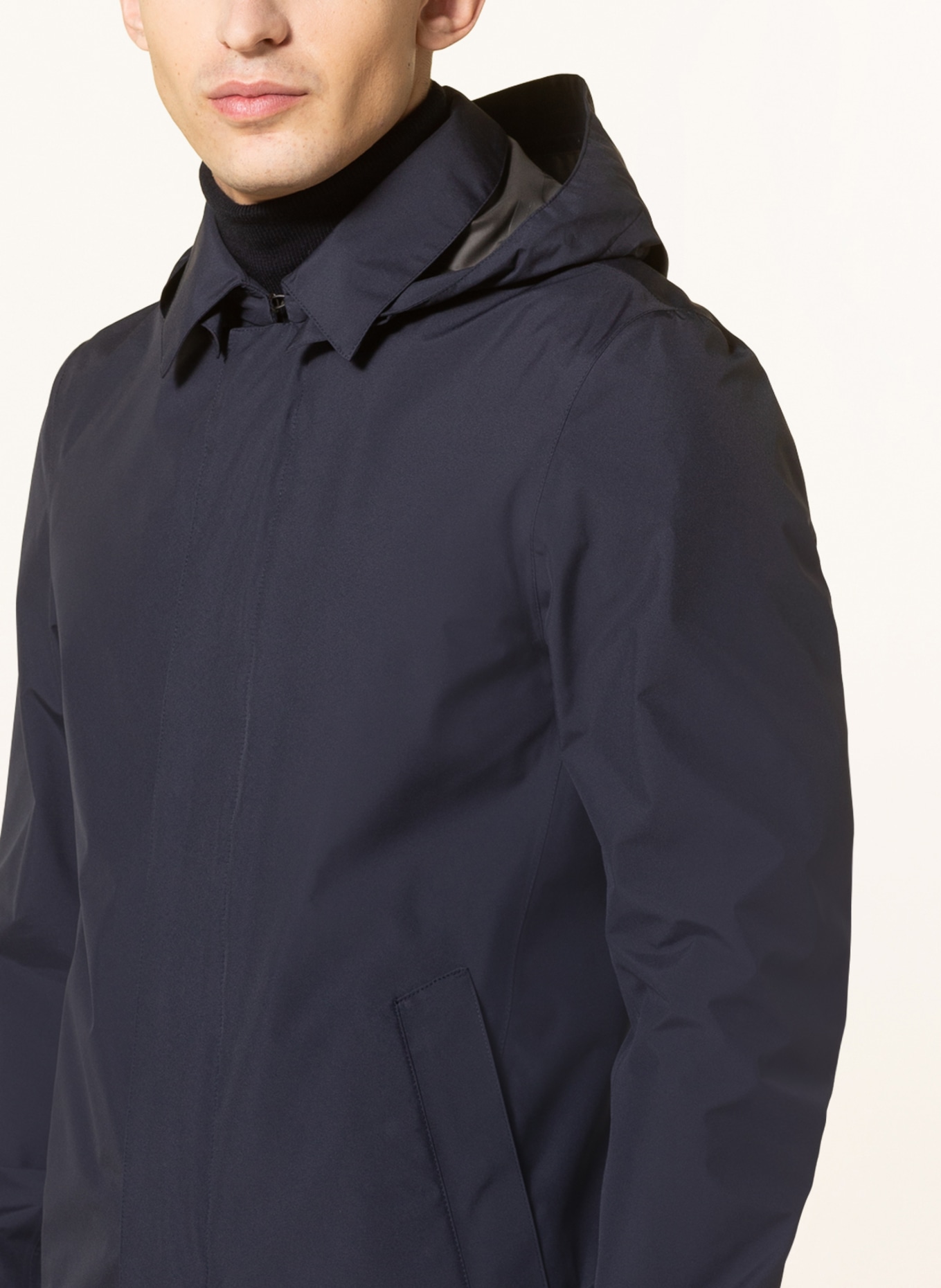 HERNO LAMINAR Nepromokavá bunda s odnímatelnou kapucí , Barva: TMAVĚ MODRÁ (Obrázek 5)