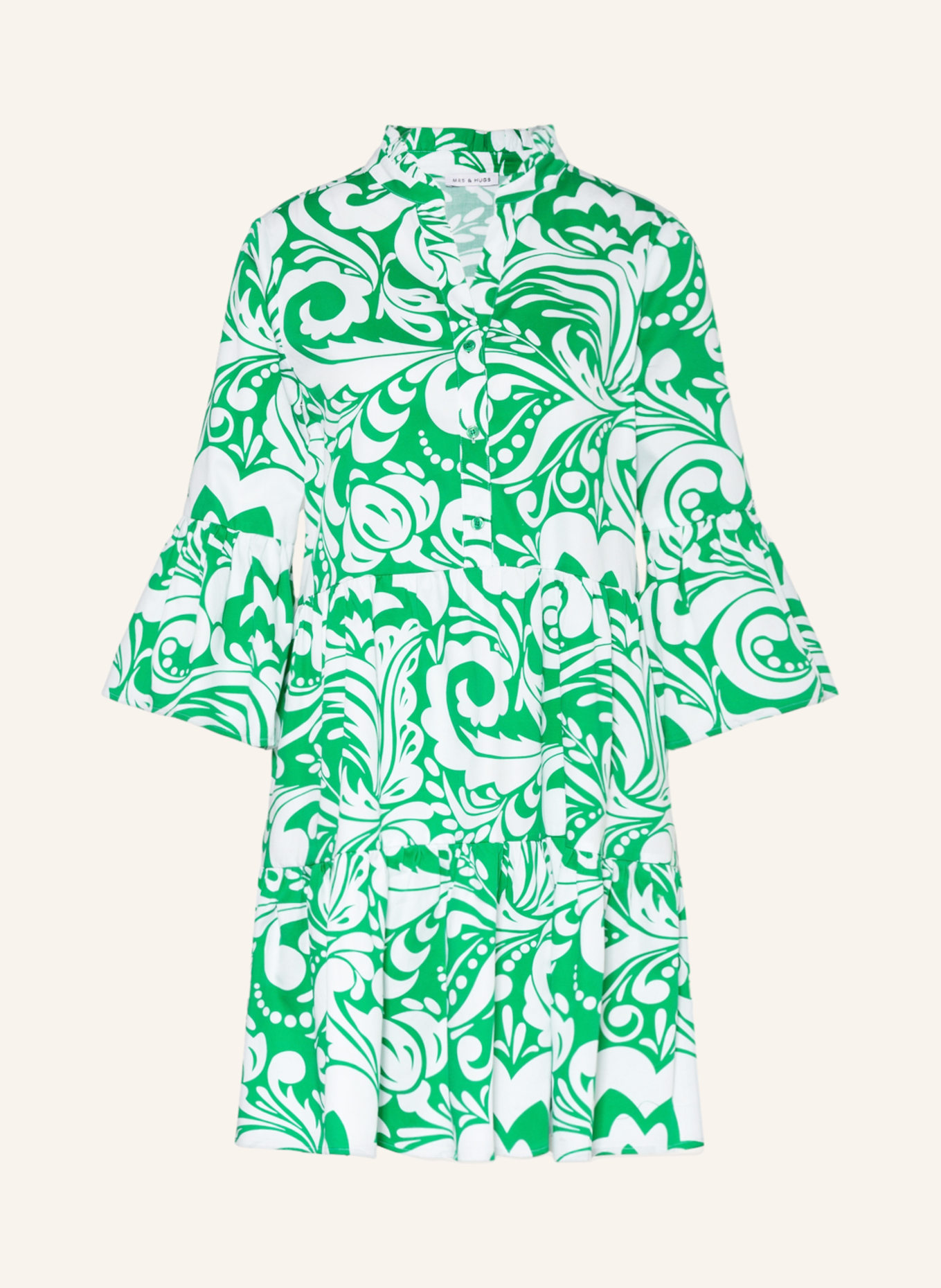 MRS & HUGS Dress , Color: WHITE/ GREEN (Image 1)
