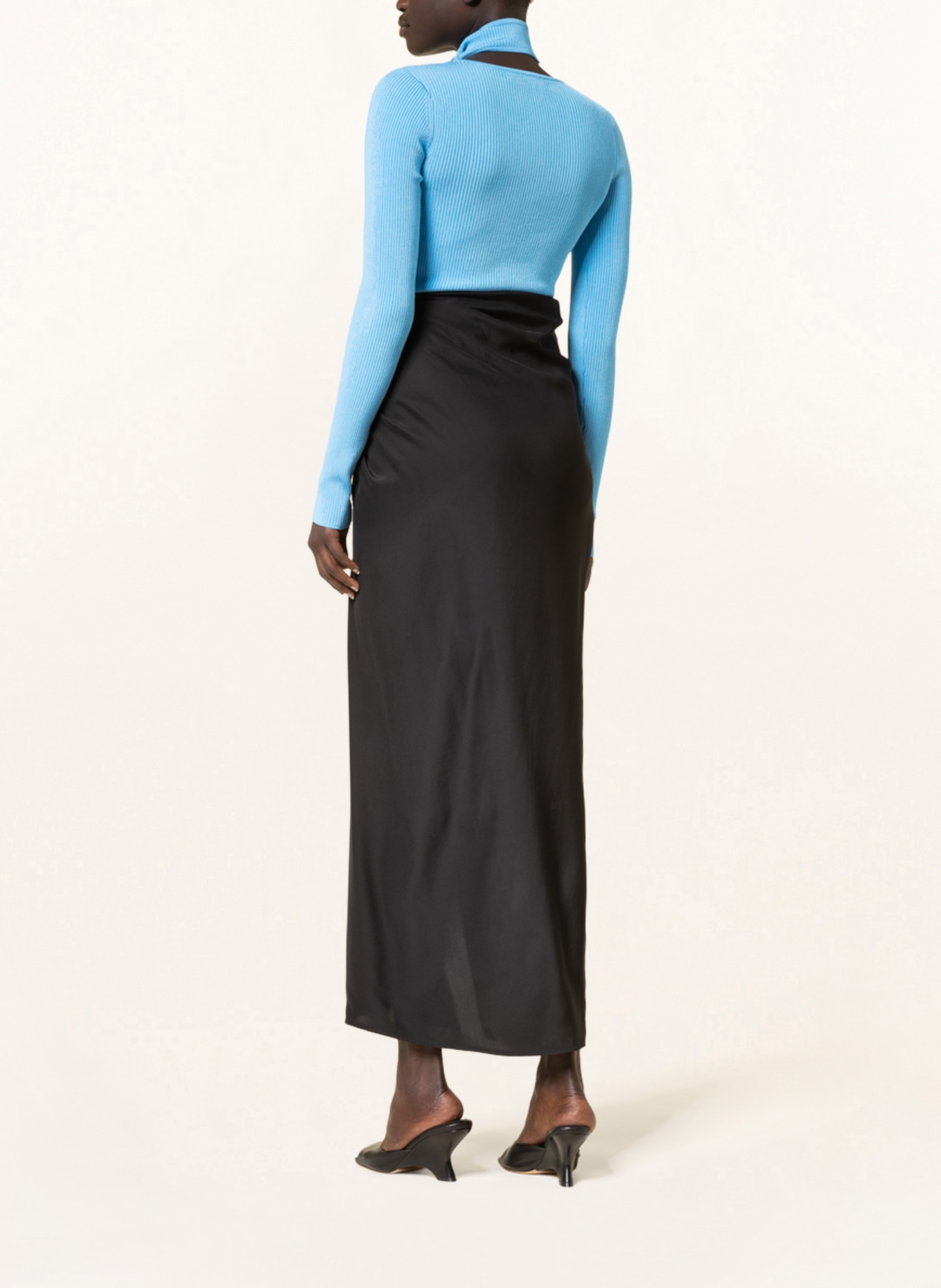 GAUGE81 Silk skirt PAITA, Color: BLACK (Image 3)