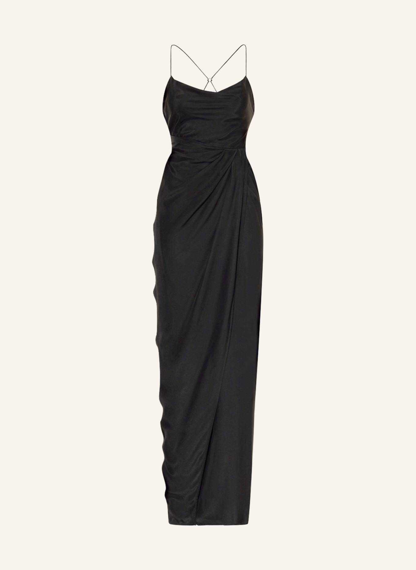 GAUGE81 Silk dress SHIROI, Color: BLACK (Image 1)