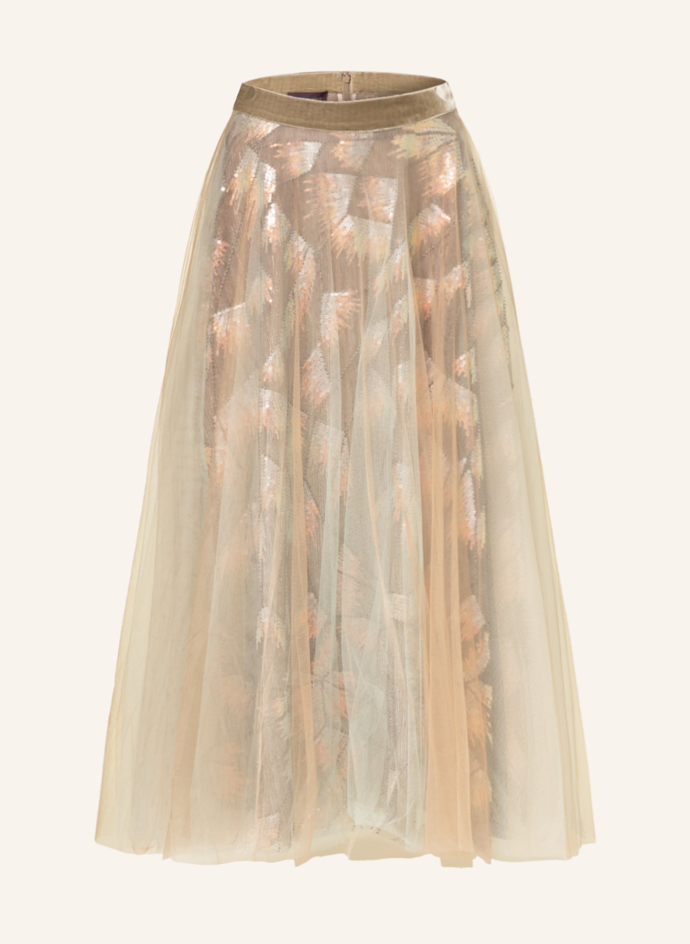 TALBOT RUNHOF Tylová sukně s flitry, Barva: ZLATÁ (Obrázek 1)
