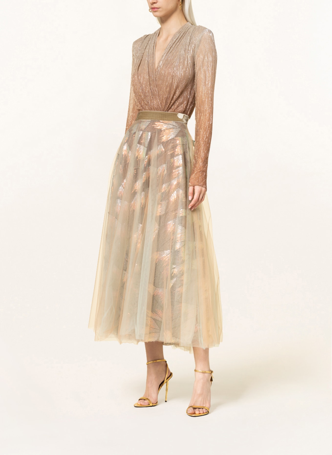 TALBOT RUNHOF Tulle skirt with sequins, Color: GOLD (Image 2)