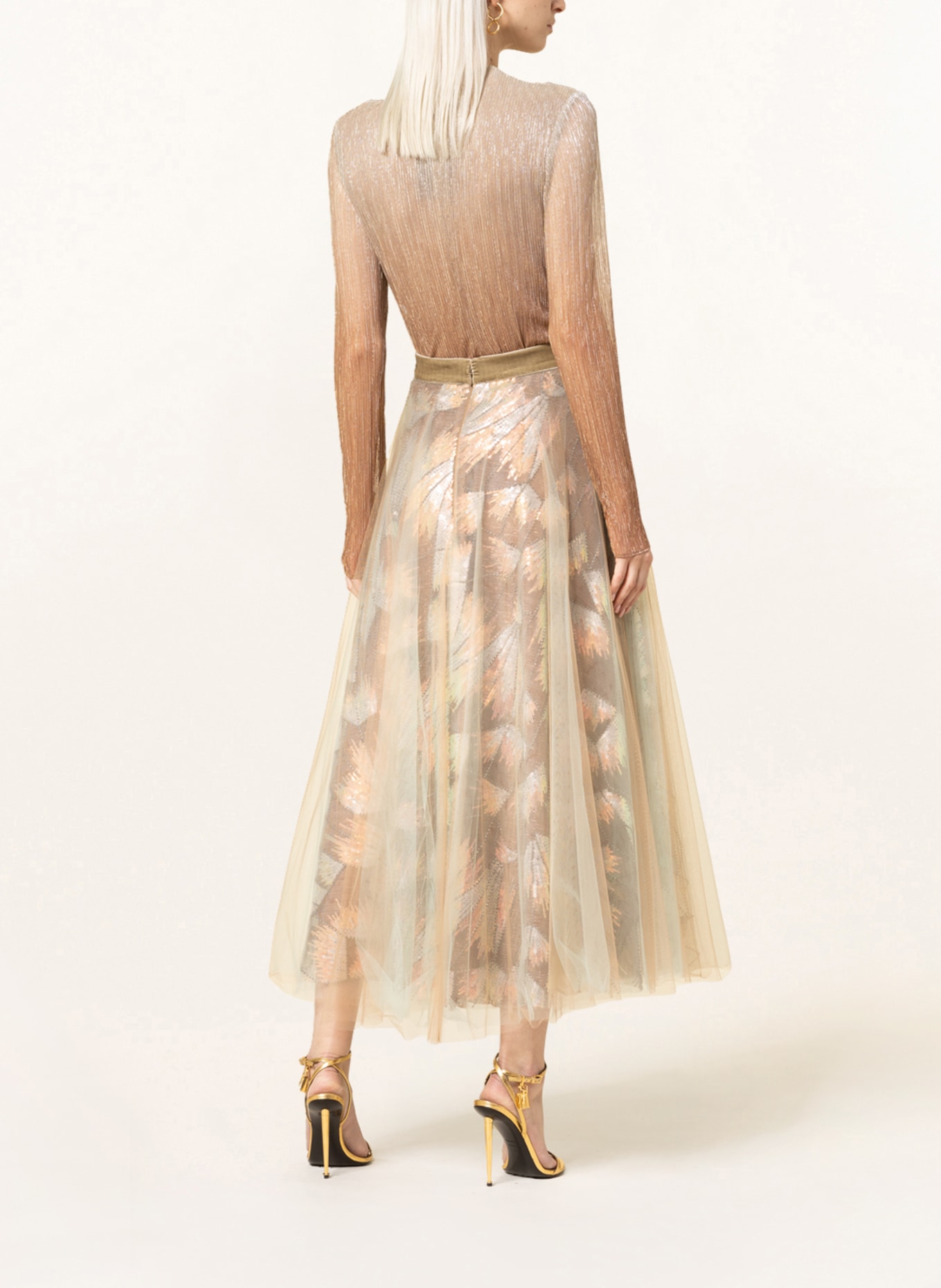 TALBOT RUNHOF Tulle skirt with sequins, Color: GOLD (Image 3)
