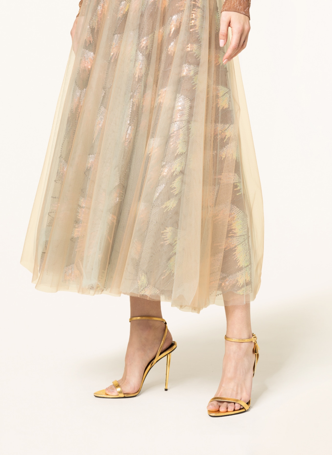 TALBOT RUNHOF Tulle skirt with sequins, Color: GOLD (Image 4)