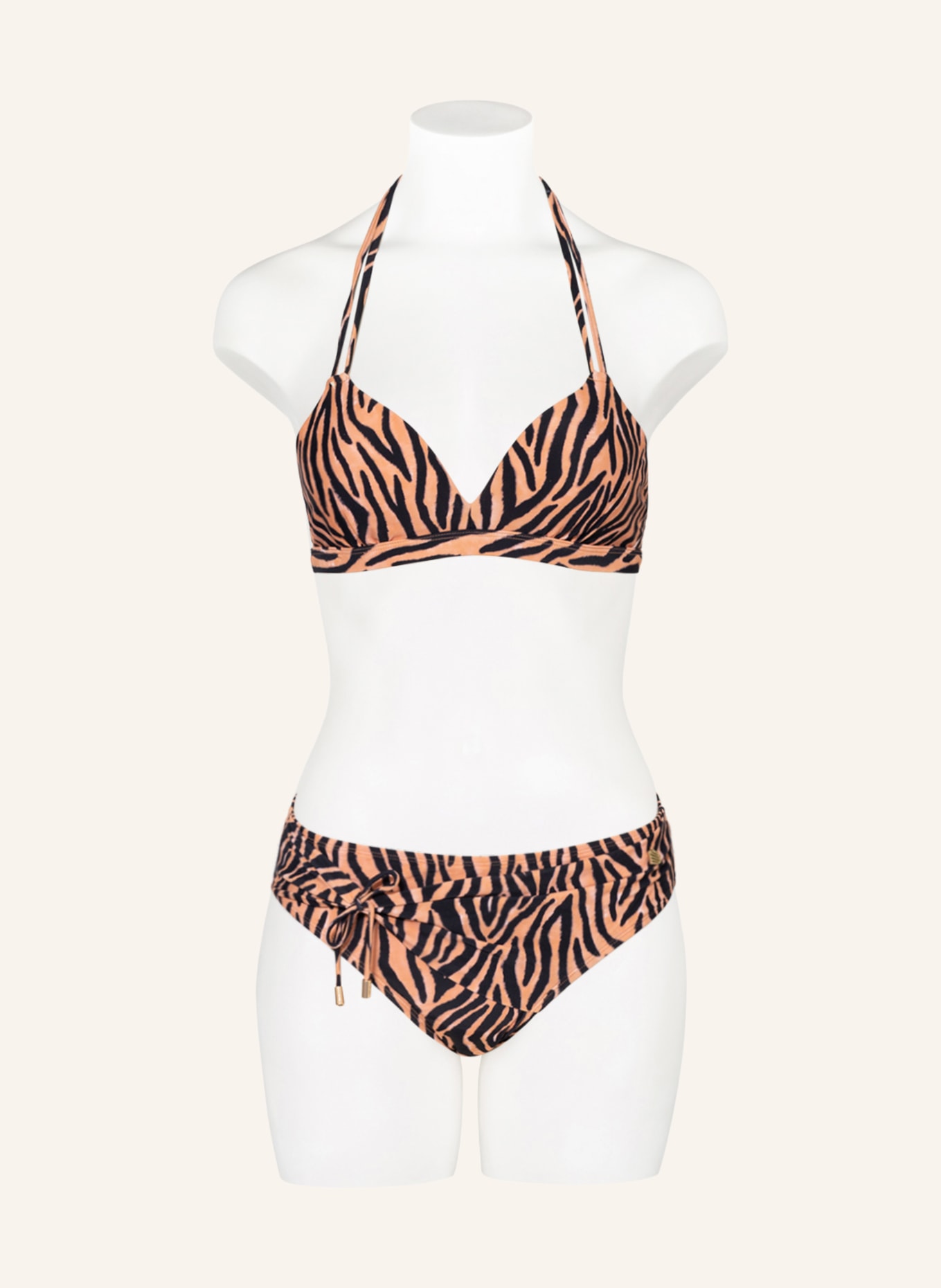 BEACHLIFE Basic-Bikini-Hose SOFT ZEBRA, Farbe: ORANGE/ SCHWARZ (Bild 2)