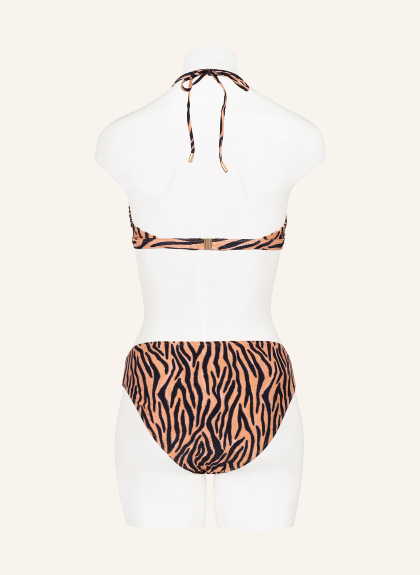 BEACHLIFE Halter neck bikini top SOFT ZEBRA, Color: ORANGE/ BLACK (Image 3)