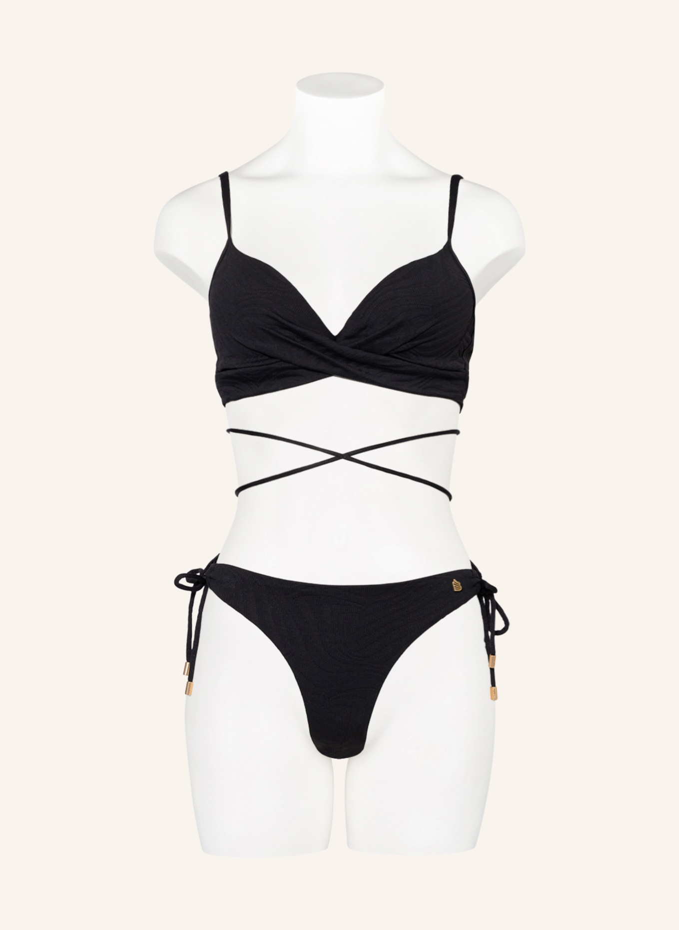 BEACHLIFE Underwired bikini top BLACK SWIRL, Color: BLACK (Image 4)