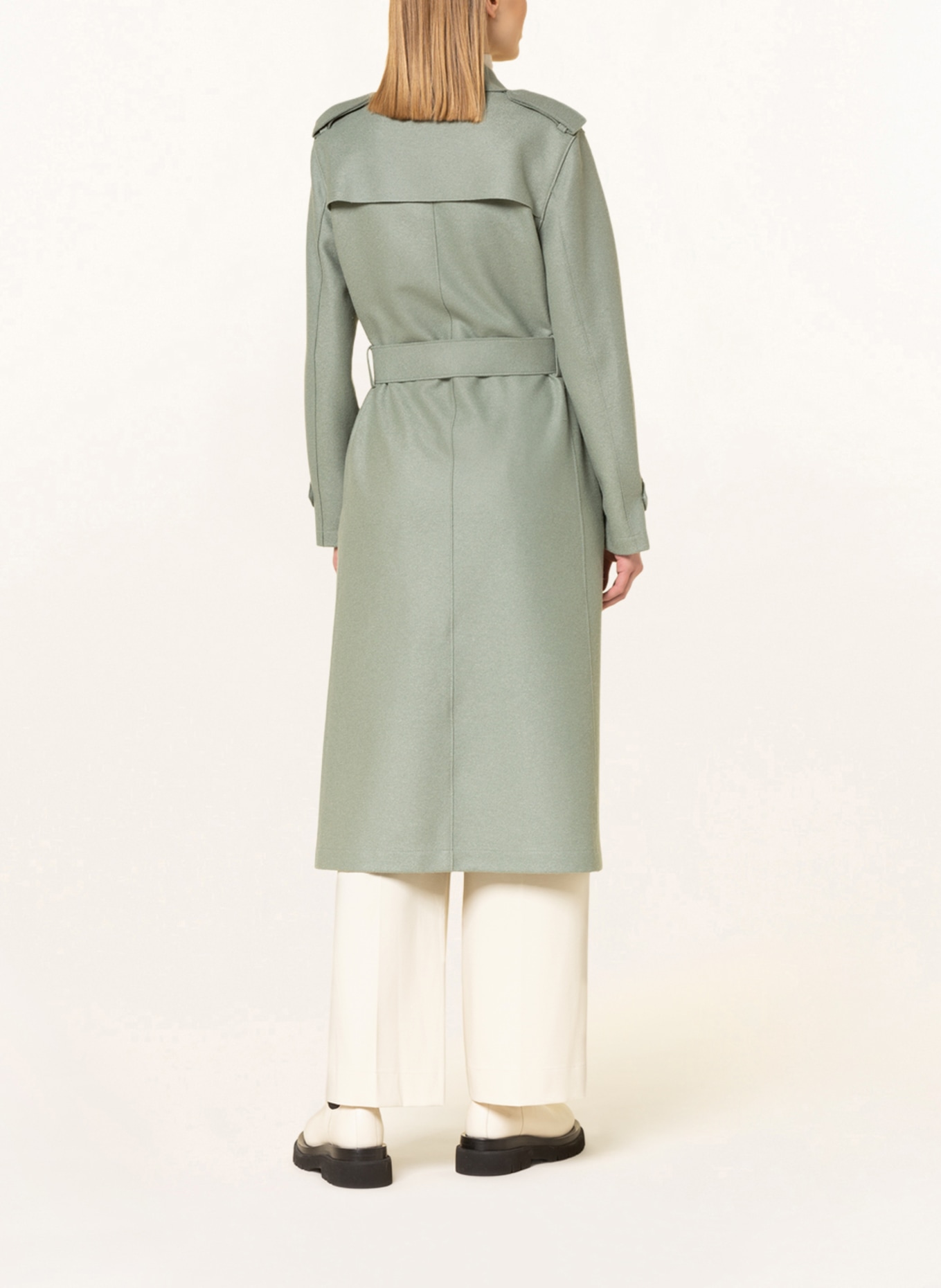 HARRIS WHARF LONDON Wool coat, Color: LIGHT GREEN (Image 3)