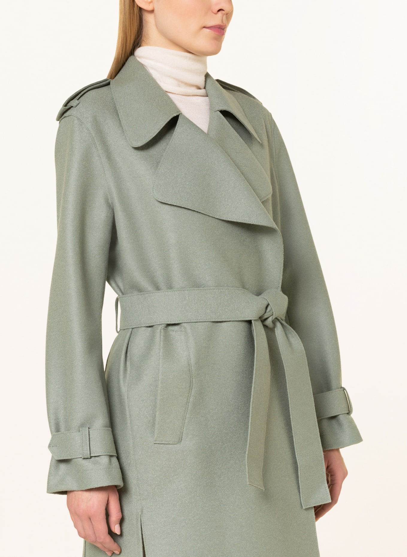 HARRIS WHARF LONDON Wool coat, Color: LIGHT GREEN (Image 4)