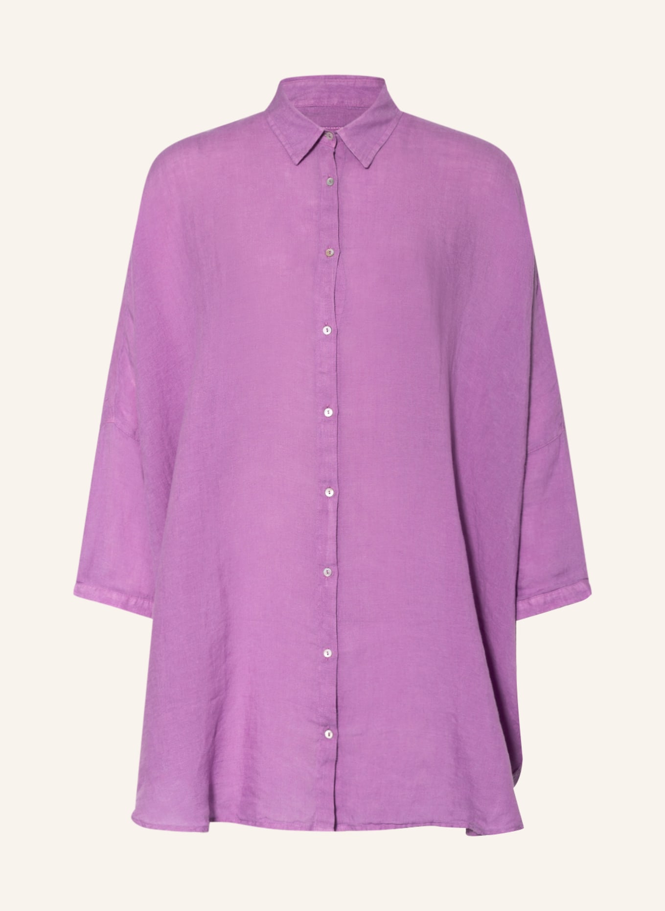 120%lino Oversized linen blouse, Color: PURPLE (Image 1)