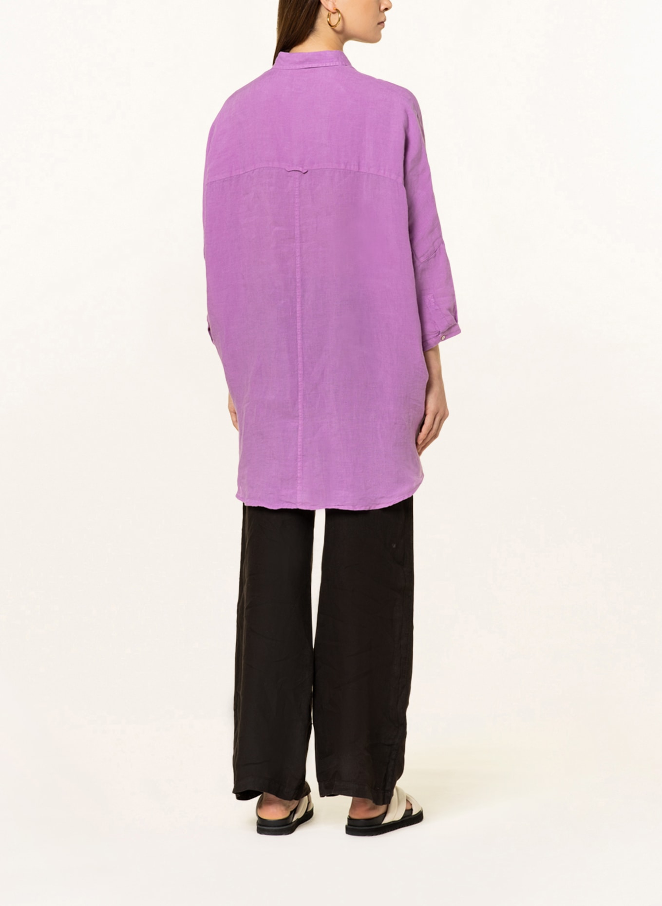120%lino Oversized linen blouse, Color: PURPLE (Image 3)