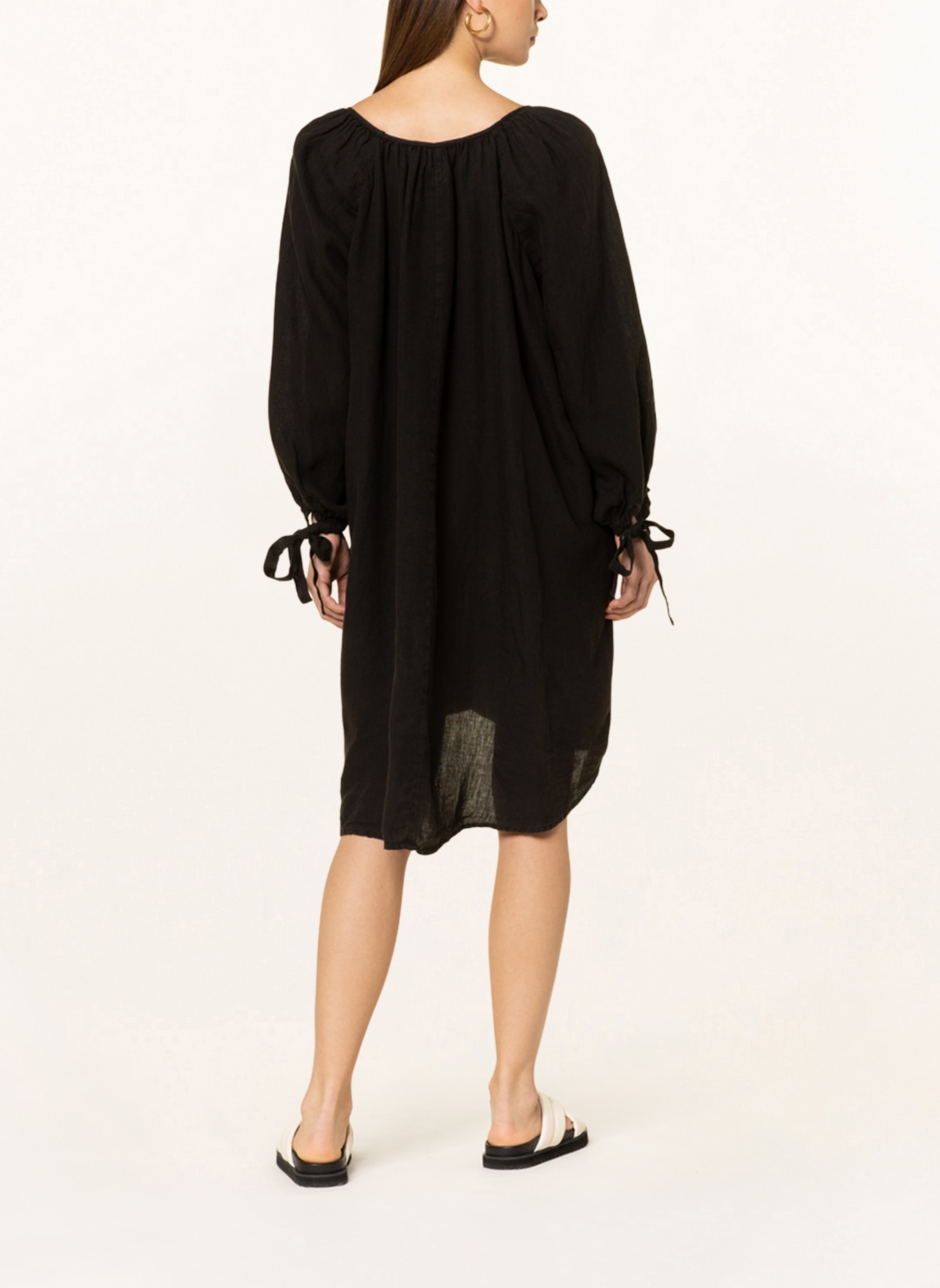 120%lino Linen dress , Color: BLACK (Image 3)