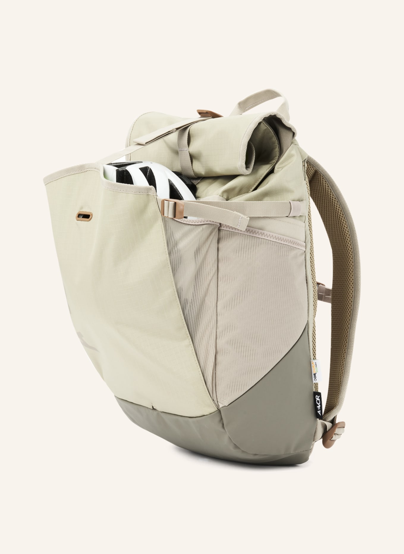 AEVOR Backpack ROLL PACK 20 l with laptop compartment, Color: KHAKI (Image 4)