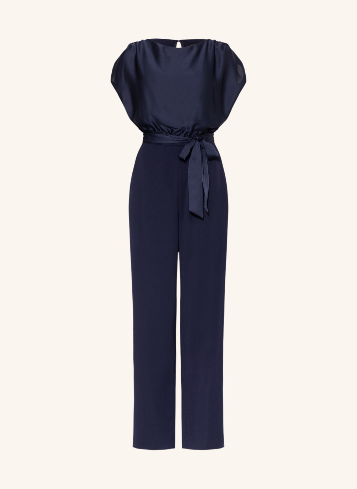SWING Jumpsuit im Materialmix: DUNKELBLAU