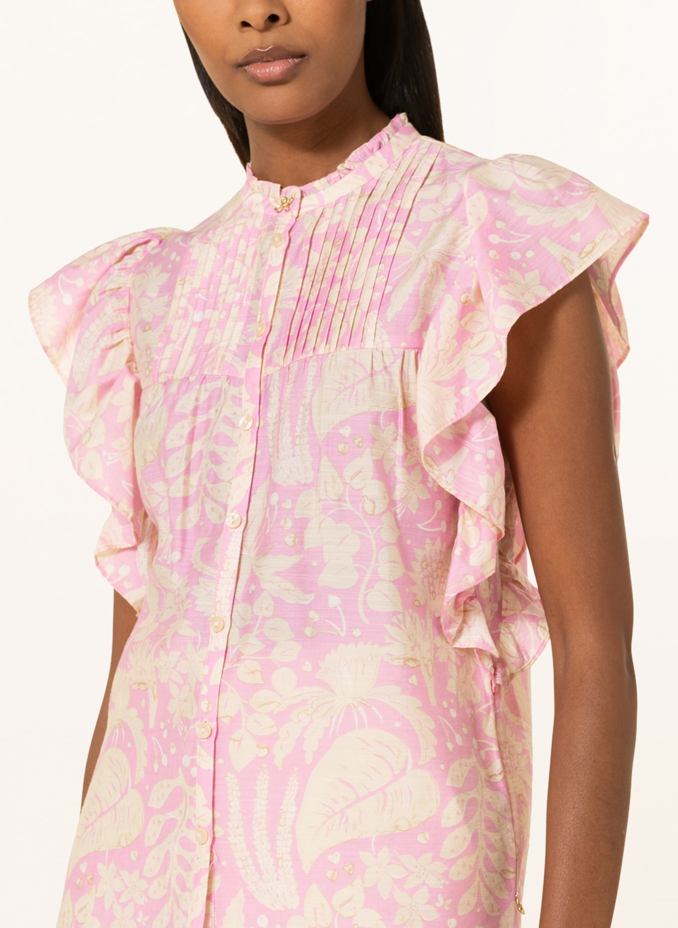 FABIENNE CHAPOT Shirt blouse BIBI , Color: PINK/ LIGHT YELLOW (Image 4)
