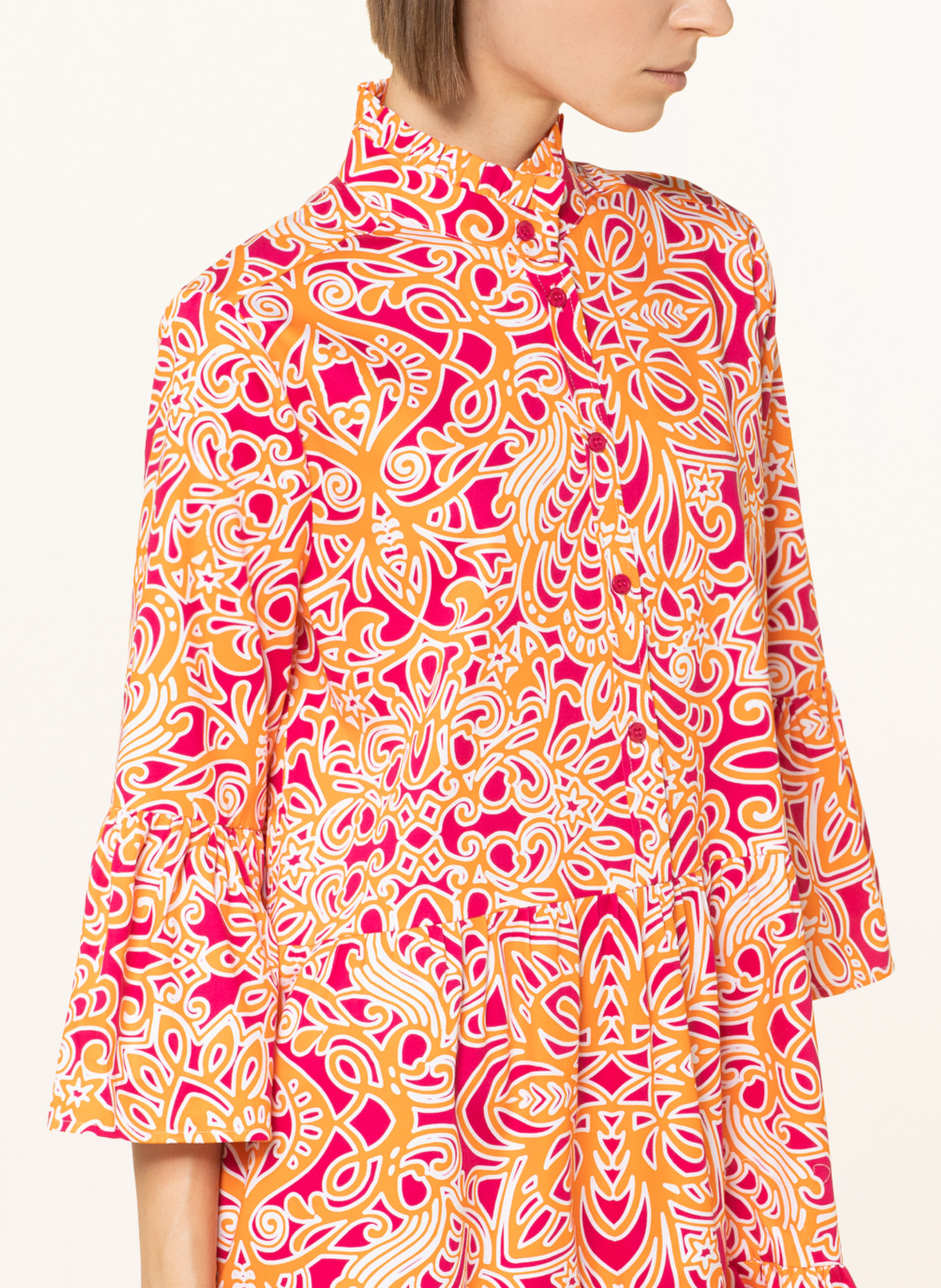 MRS & HUGS Kleid mit 3/4-Arm , Farbe: PINK/ ORANGE/ WEISS (Bild 4)